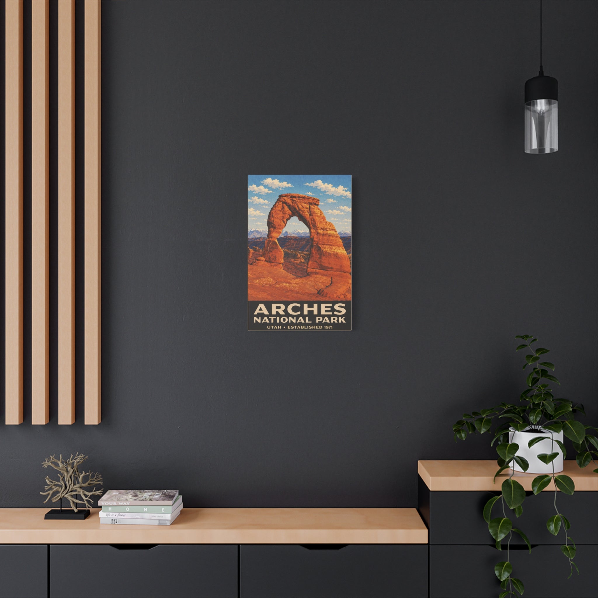 Arches National Park Vintage Poster Canvas Print — Matte Stretched Wall Art