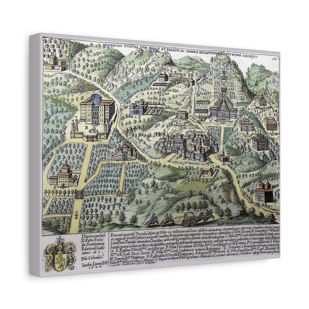 Tusculum Map Matte Canvas | Historic Italian Cartography