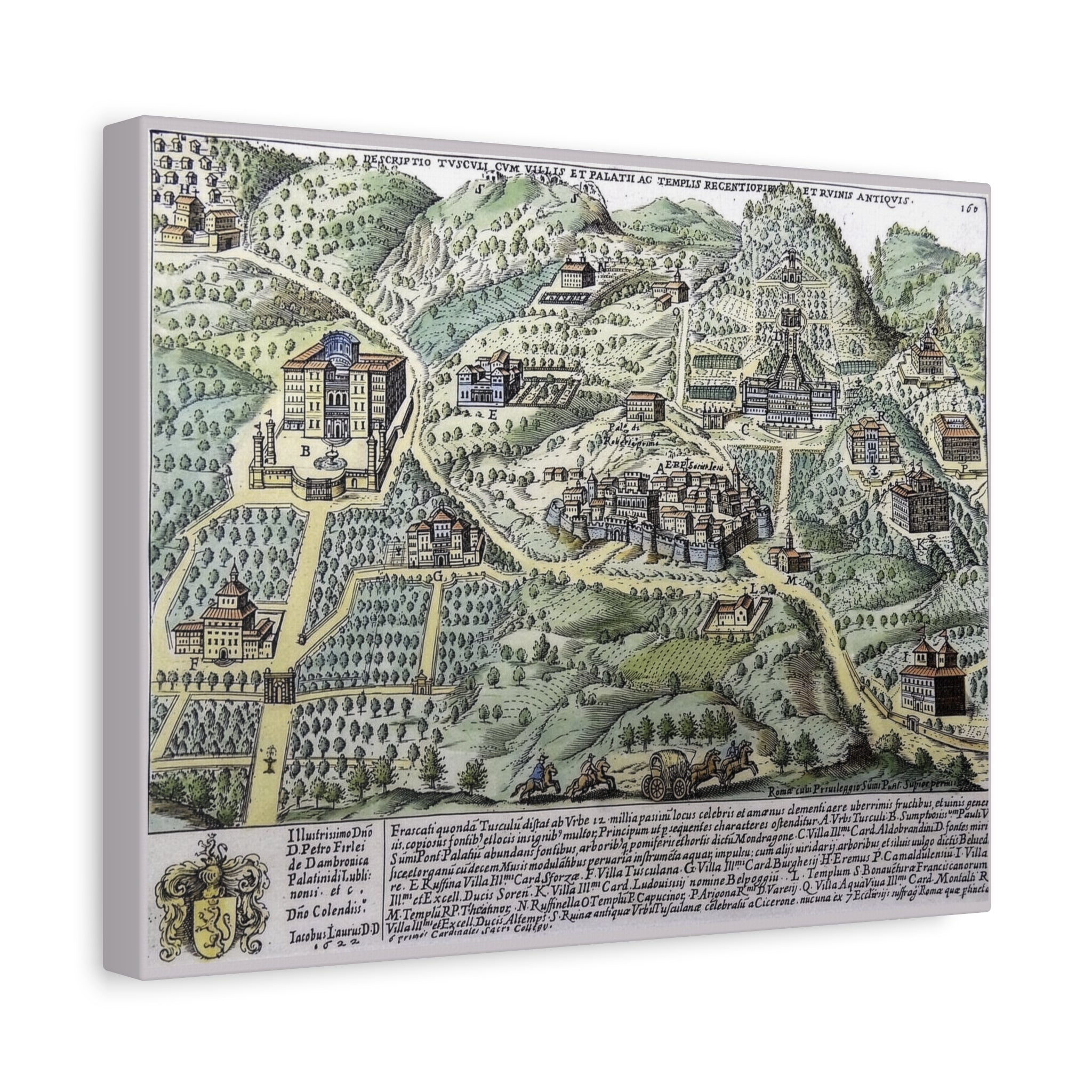 Tusculum Map Matte Canvas | Historic Italian Cartography