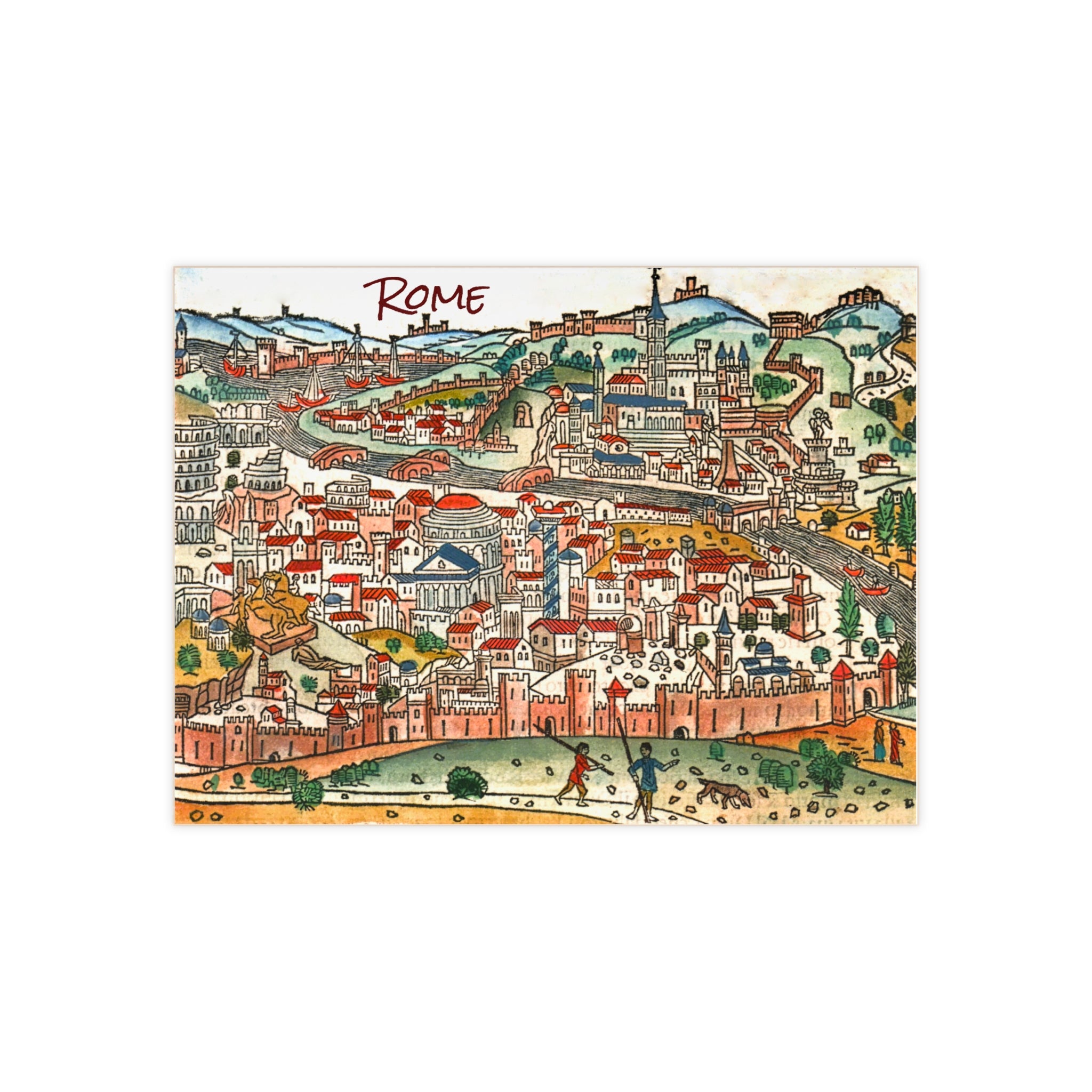 Rome (Roma) Antique-Style City View Print Ceramic Tile