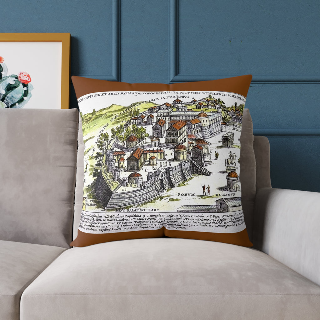 Capitoline Hill & Roman Forum, Ancient Rome Map Pillow | Ancient Rome Throw Pillow