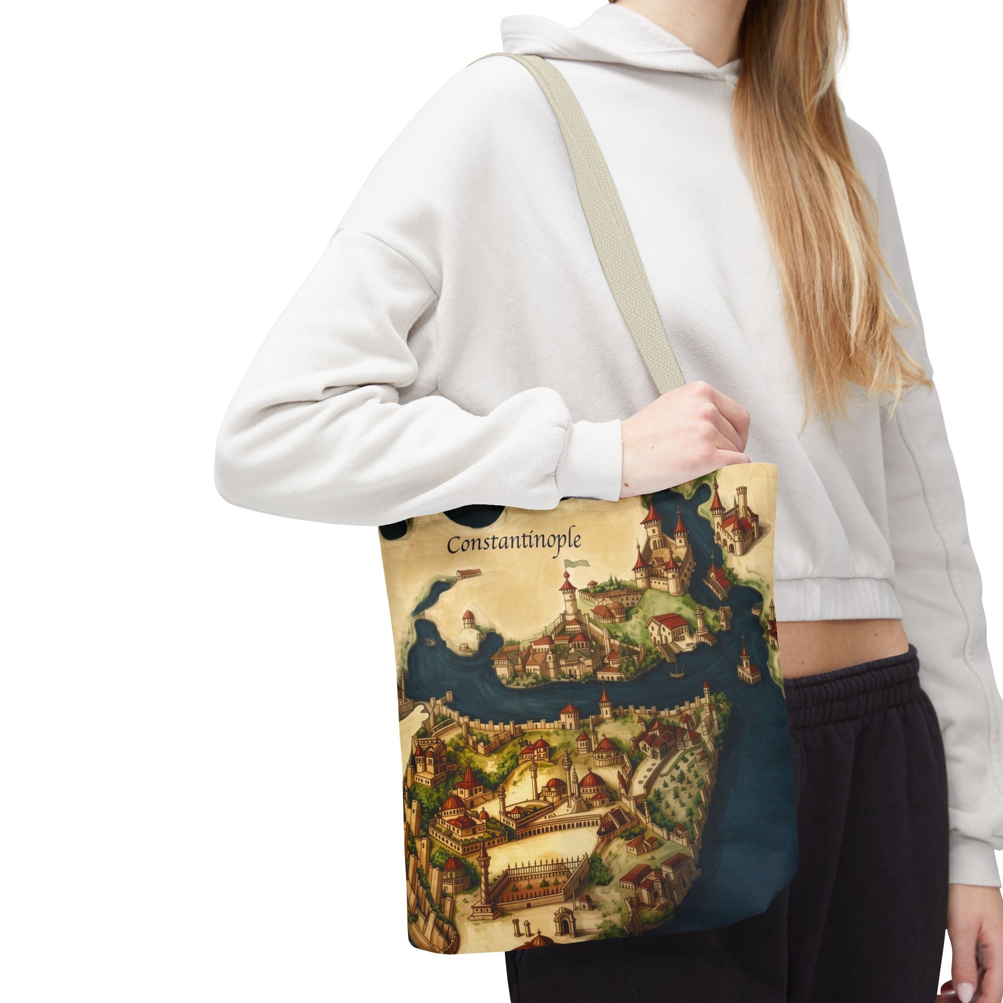Constantinople Map Tote Bag — Vintage Cityscape All-Over Print