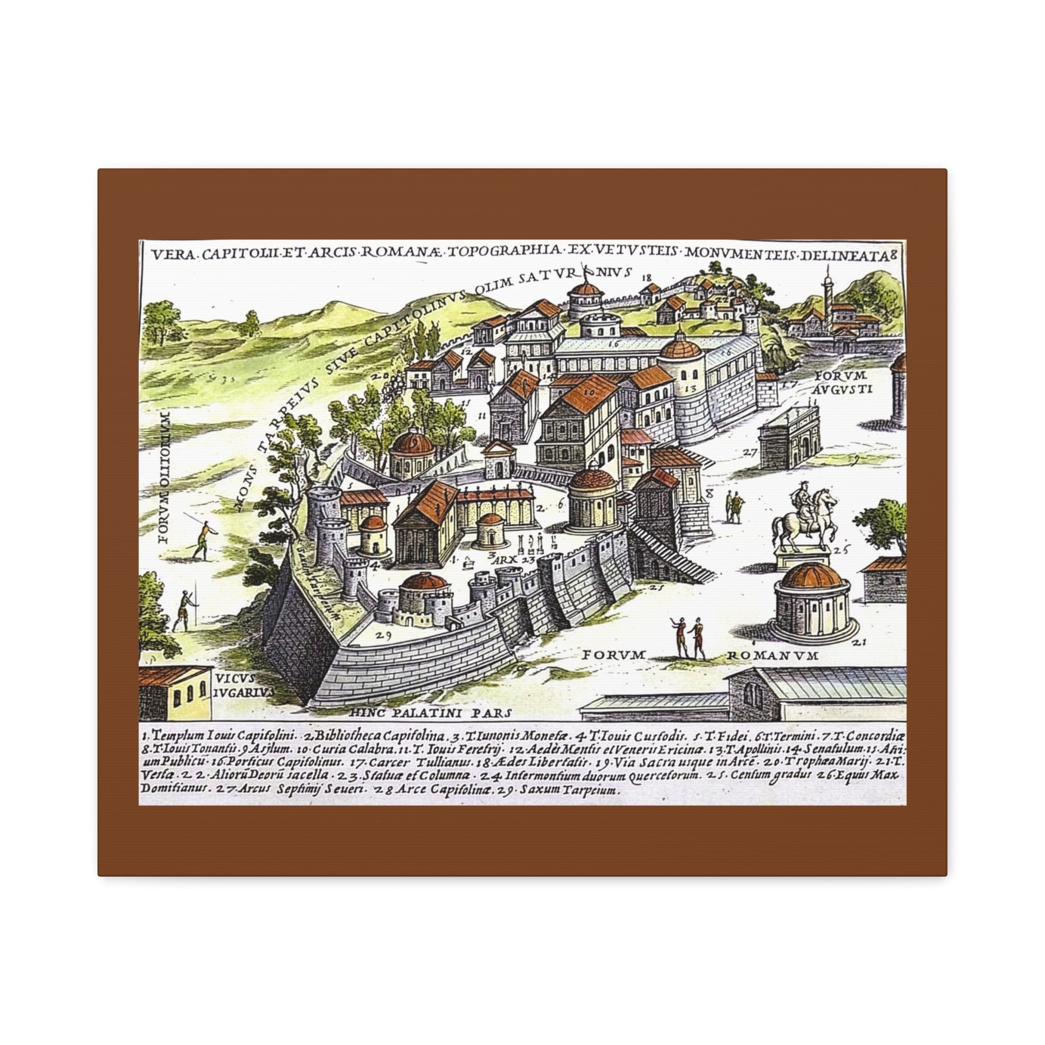 Capitoline Hill & Roman Forum, Ancient Rome Map Matte Canvas