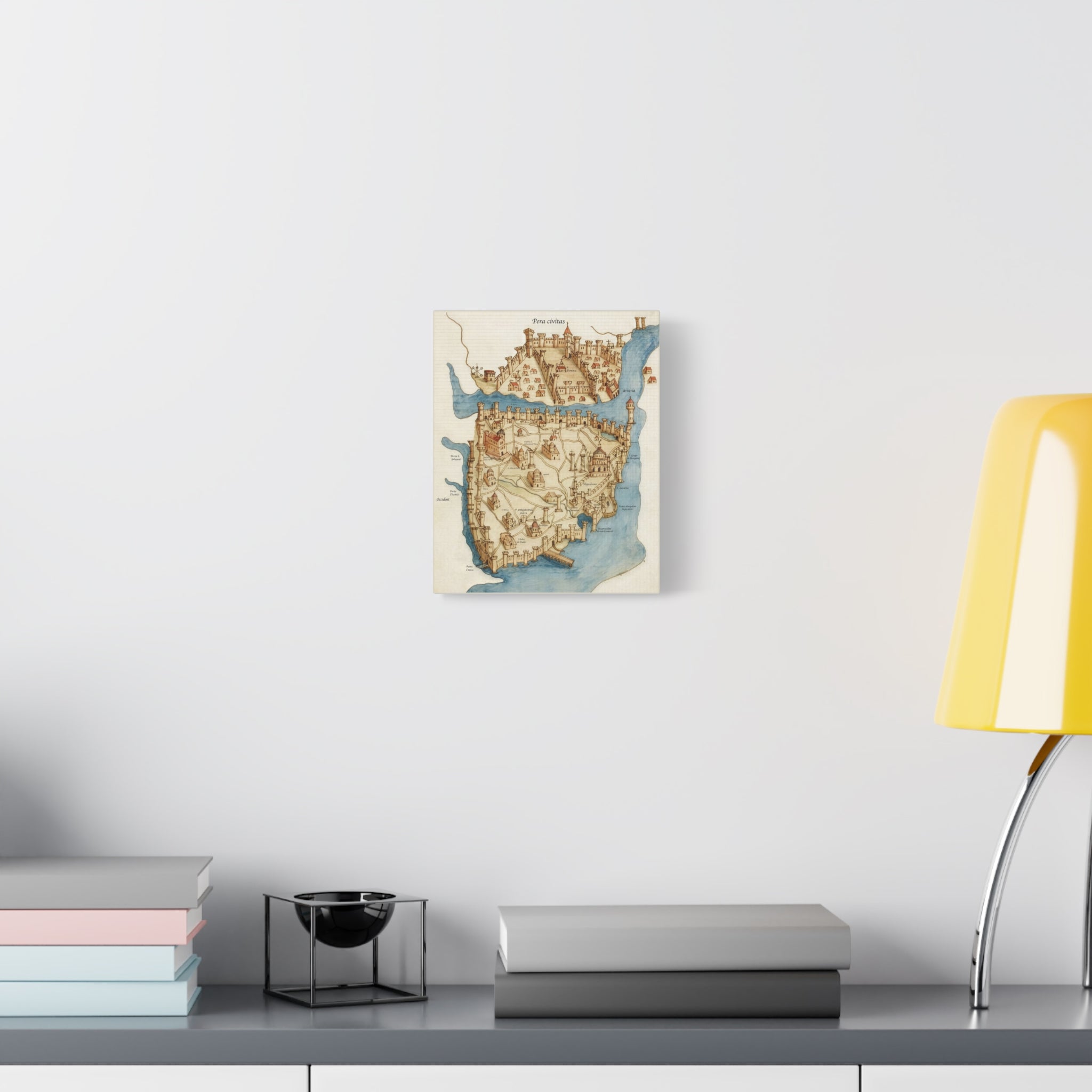 Medieval Constantinople City Map Canvas Print — Vintage Map Wall Art