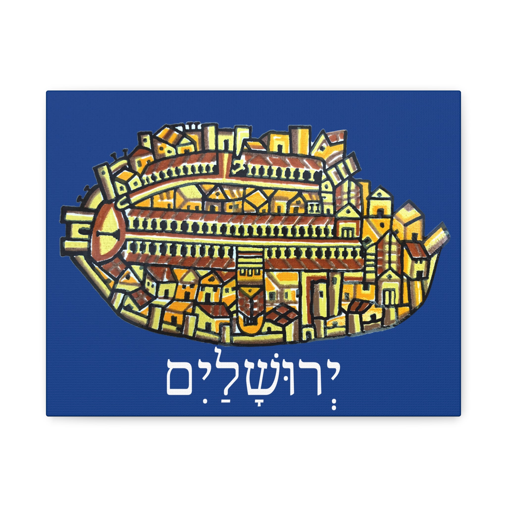 Jerusalem Madaba Map Stretched Canvas Art