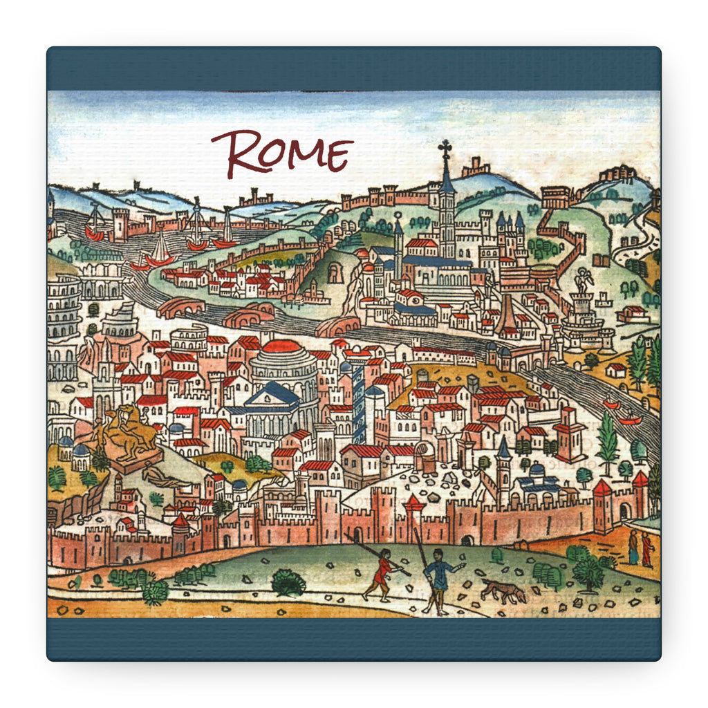 Renaissance Bird's-Eye Map of Rome Matte Canvas