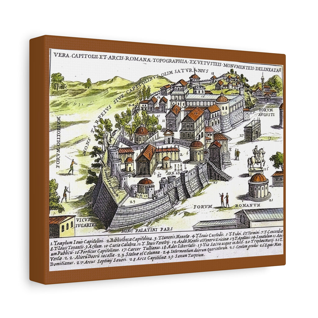 Capitoline Hill & Roman Forum, Ancient Rome Map Matte Canvas