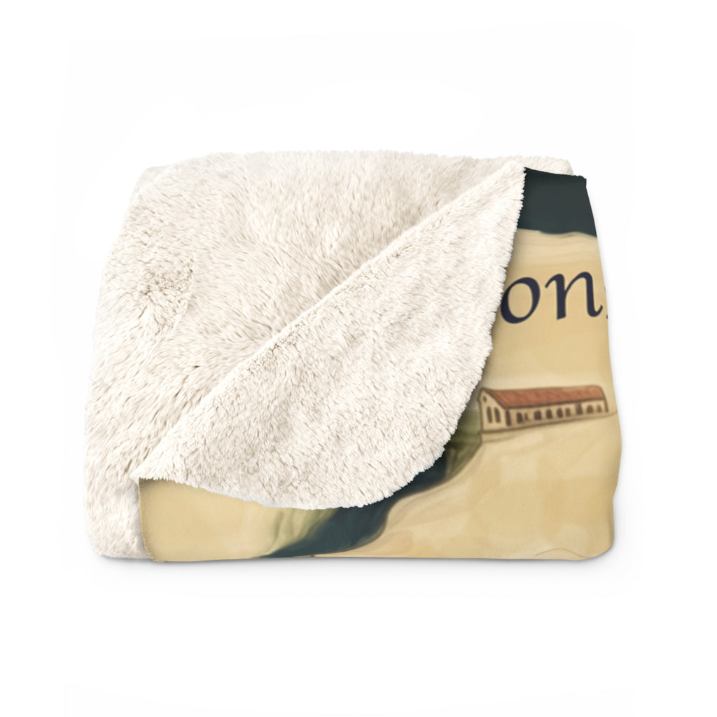 Constantinople Vintage Map Sherpa Fleece Blanket