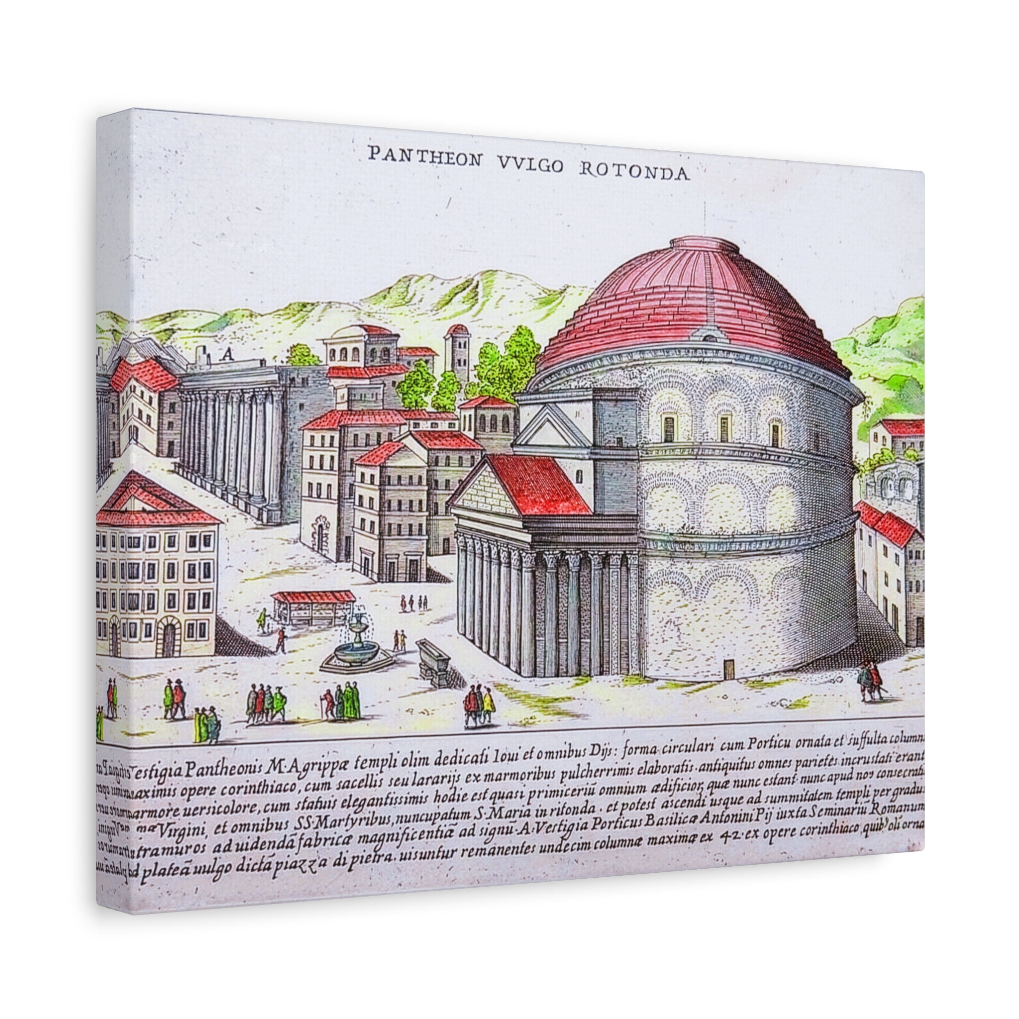 Pantheon Engraving Canvas Print Matte Stretched Canvas