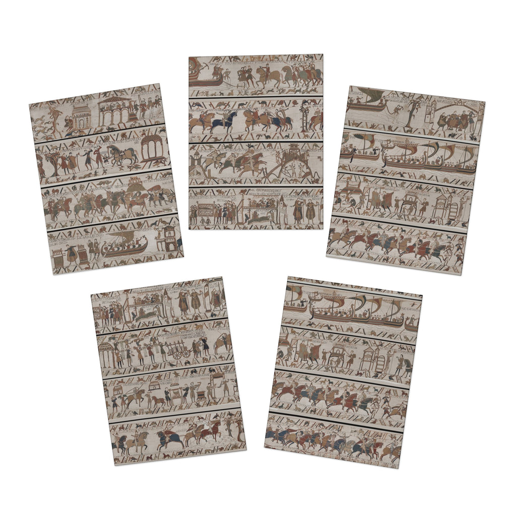 Medieval Tapestry Pattern Greeting Card Set — 5-Pack Blank Note Cards