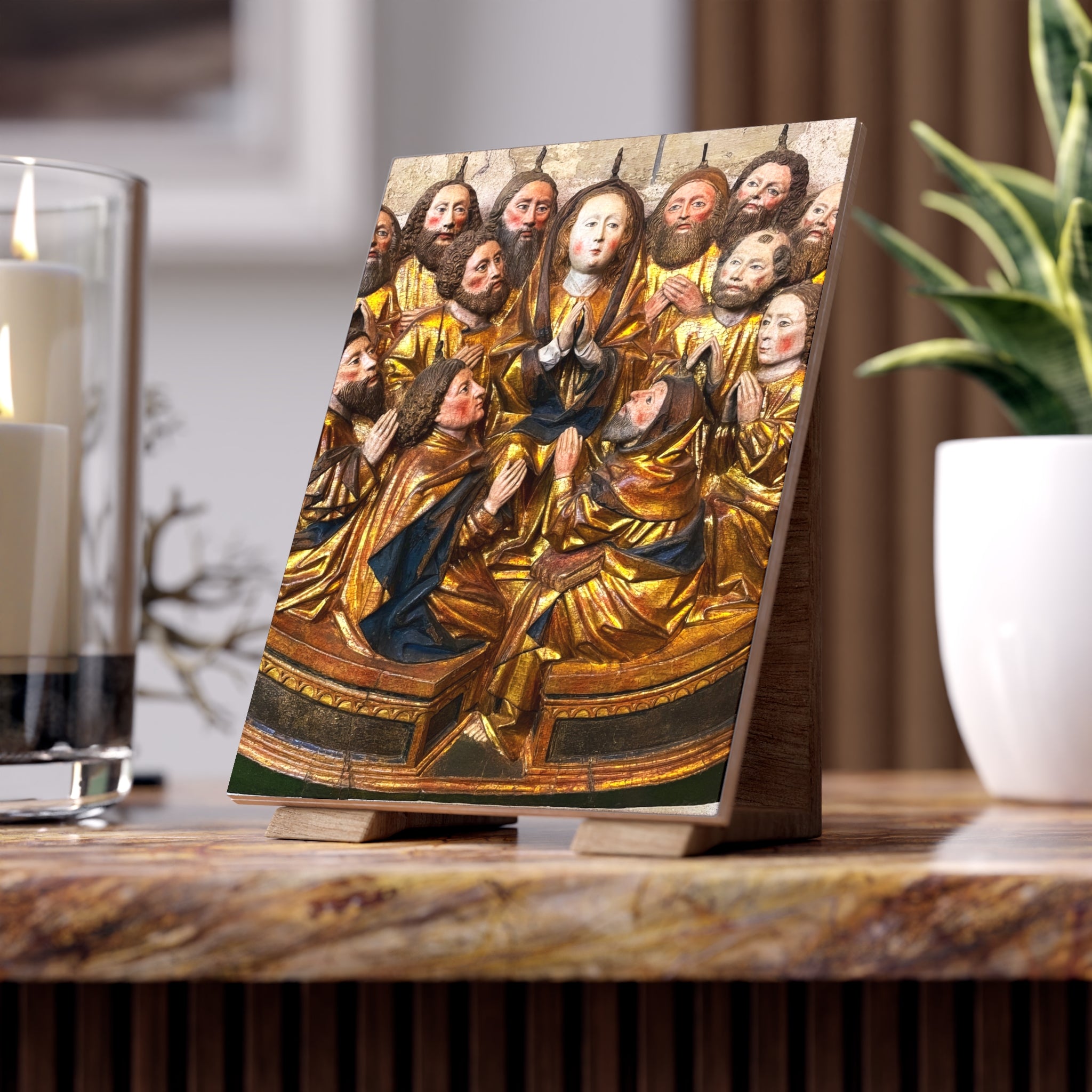 Descent of the Holy Spirit upon the Virgin and the Apostles Ceramic Photo Tile