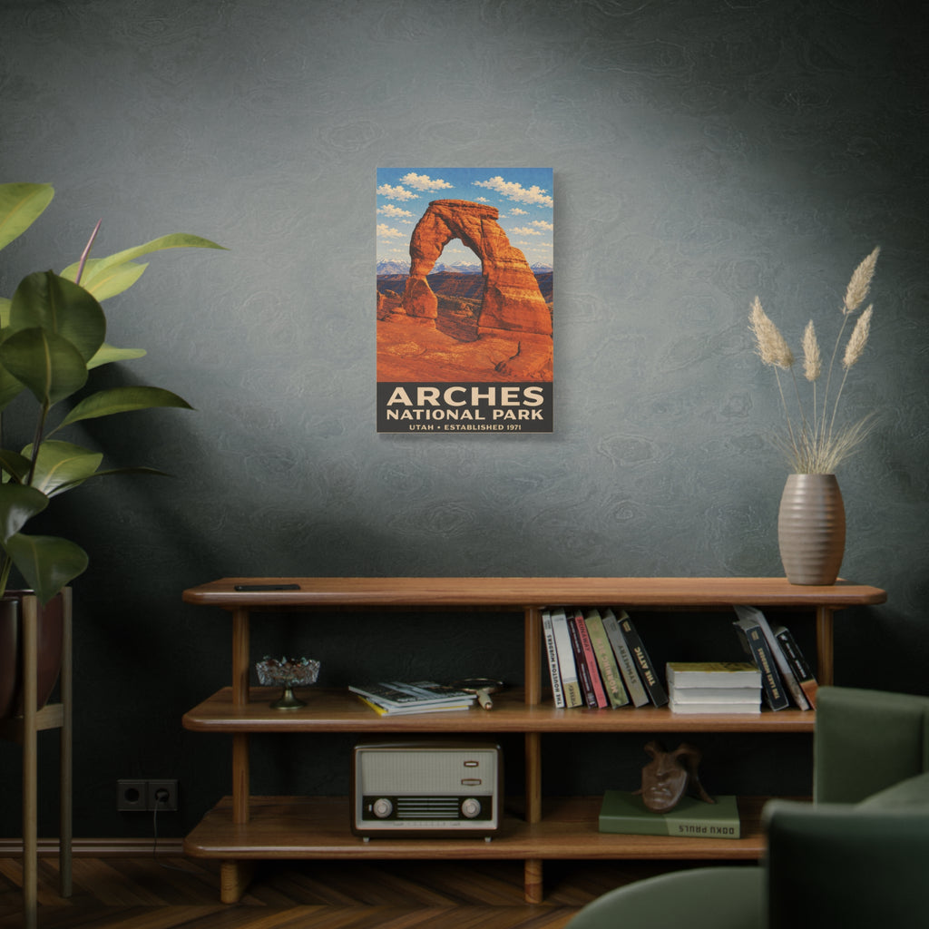 Arches National Park Vintage Poster Canvas Print — Matte Stretched Wall Art