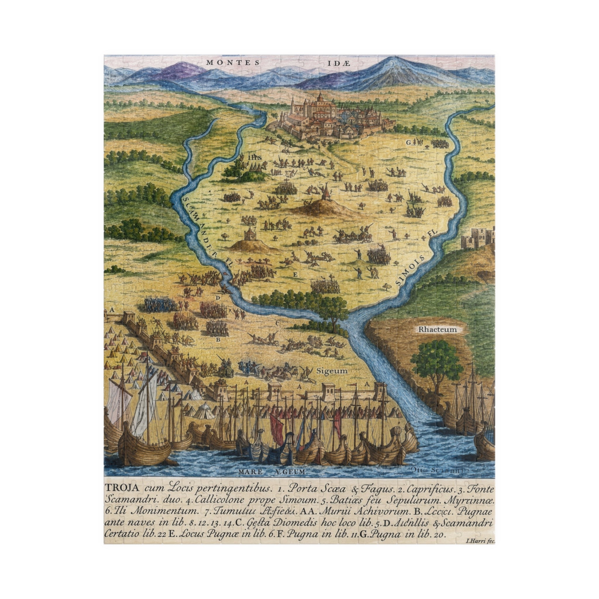 City of Troy Historic Map Jigsaw Puzzle — Vintage Cartography 110/252/520-Piece