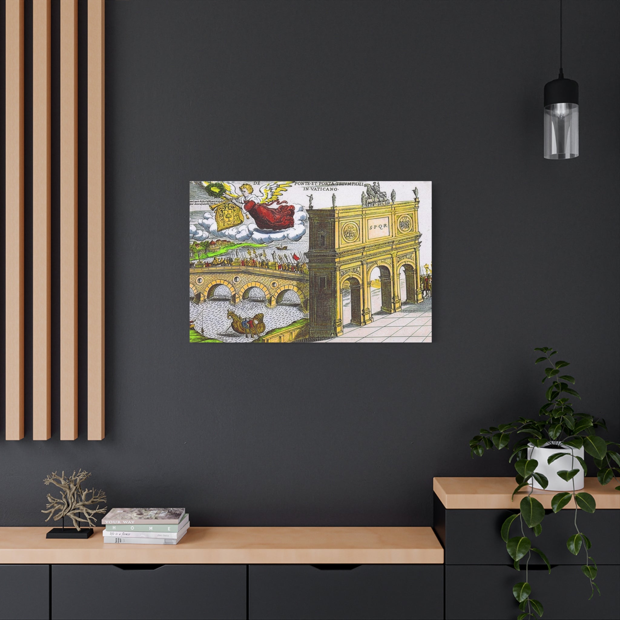 Ancient Rome Arch Illustration Matte Canvas