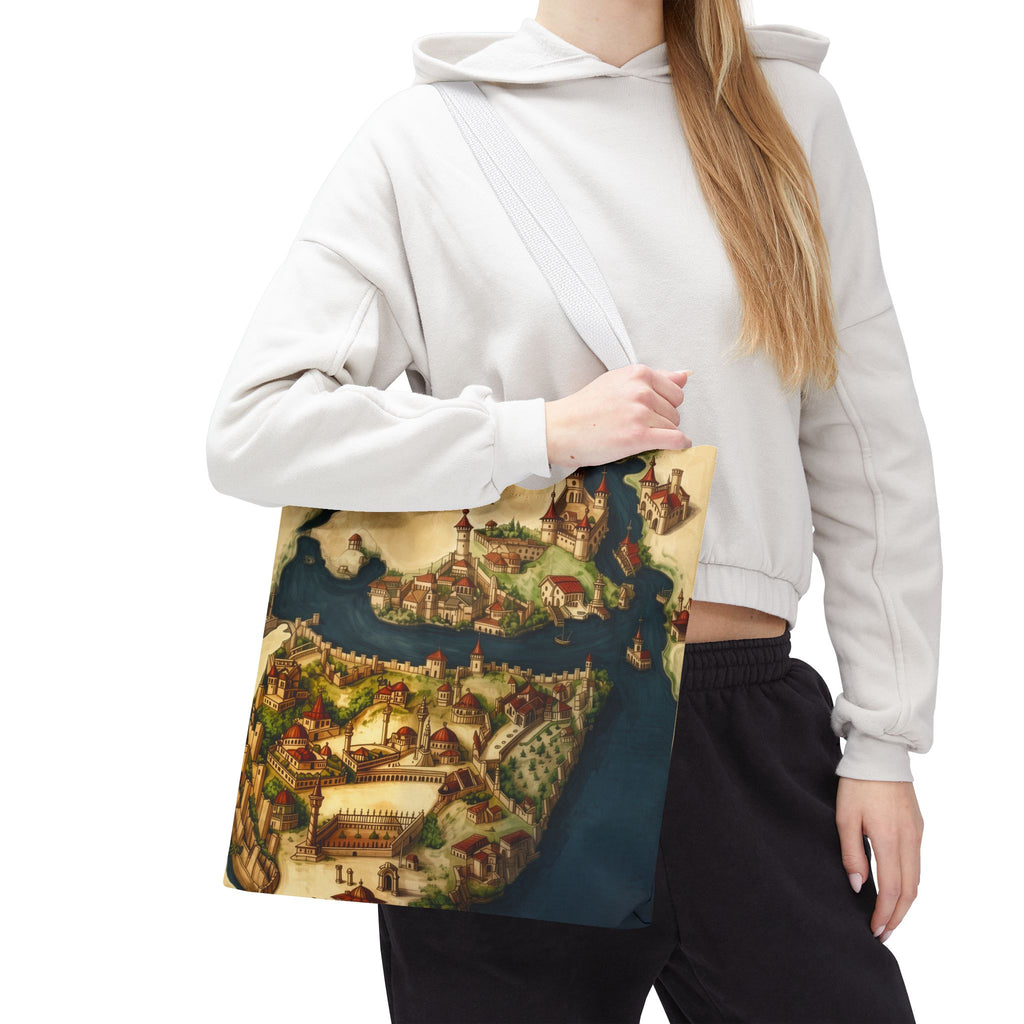 Constantinople Map Tote Bag — Vintage Cityscape All-Over Print