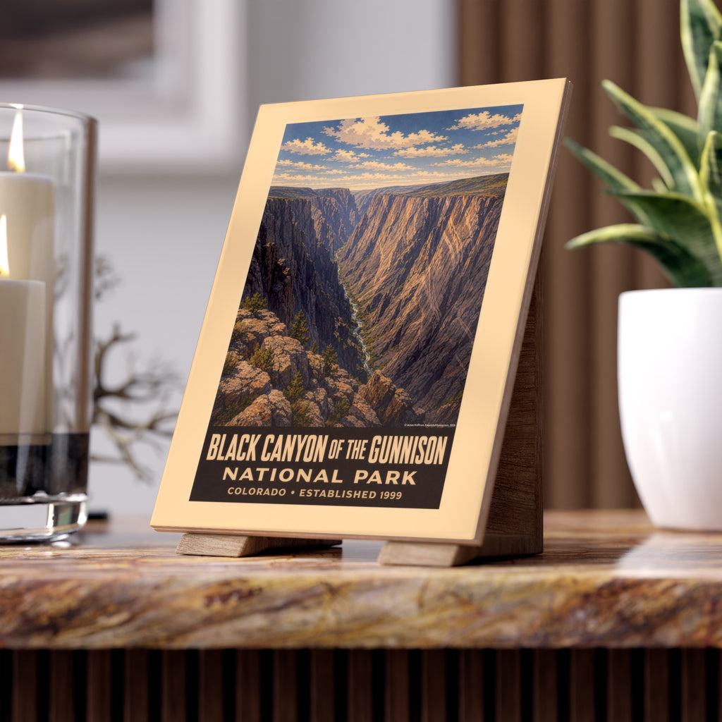Black Canyon of the Gunnison National Park Ceramic Photo Tile — Vintage Travel Image