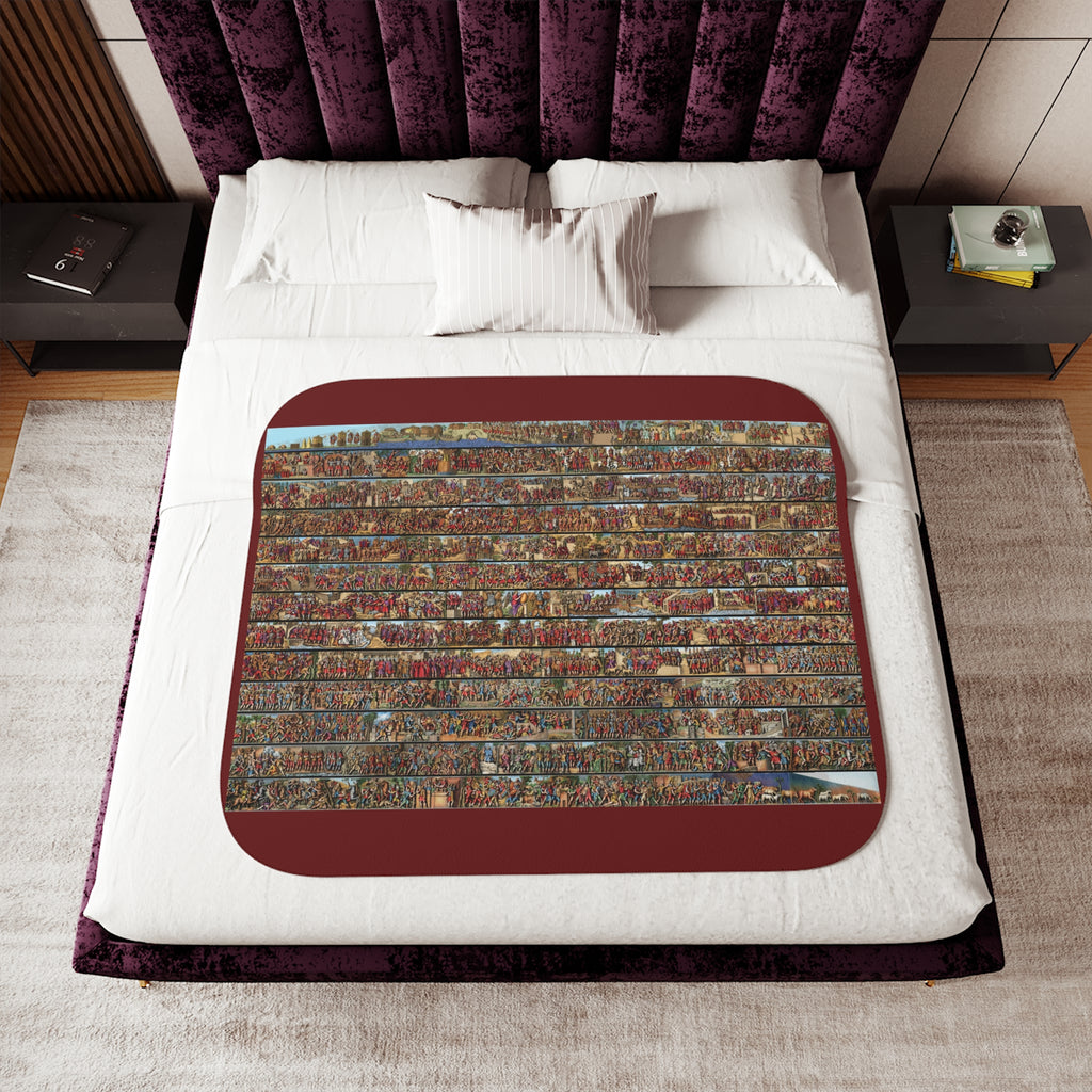 Sherpa Blanket — Rustic Brick Wall Pattern Cozy Throw