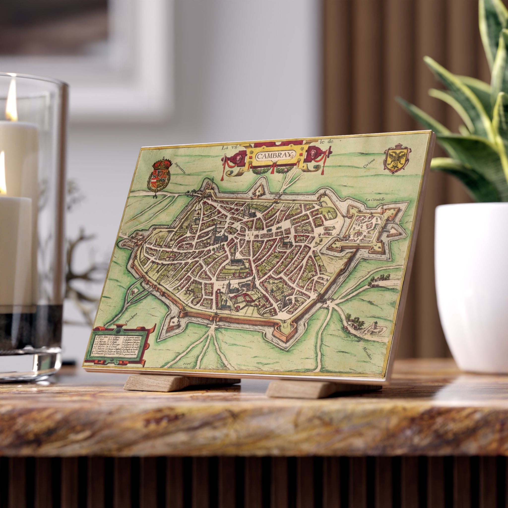 Vintage City Map Ceramic Tile — Antique Style Decorative Photo Tile