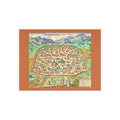 Antique Damascus Syria Birdseye Map Ceramic Tile | Historic Map Wall Tile