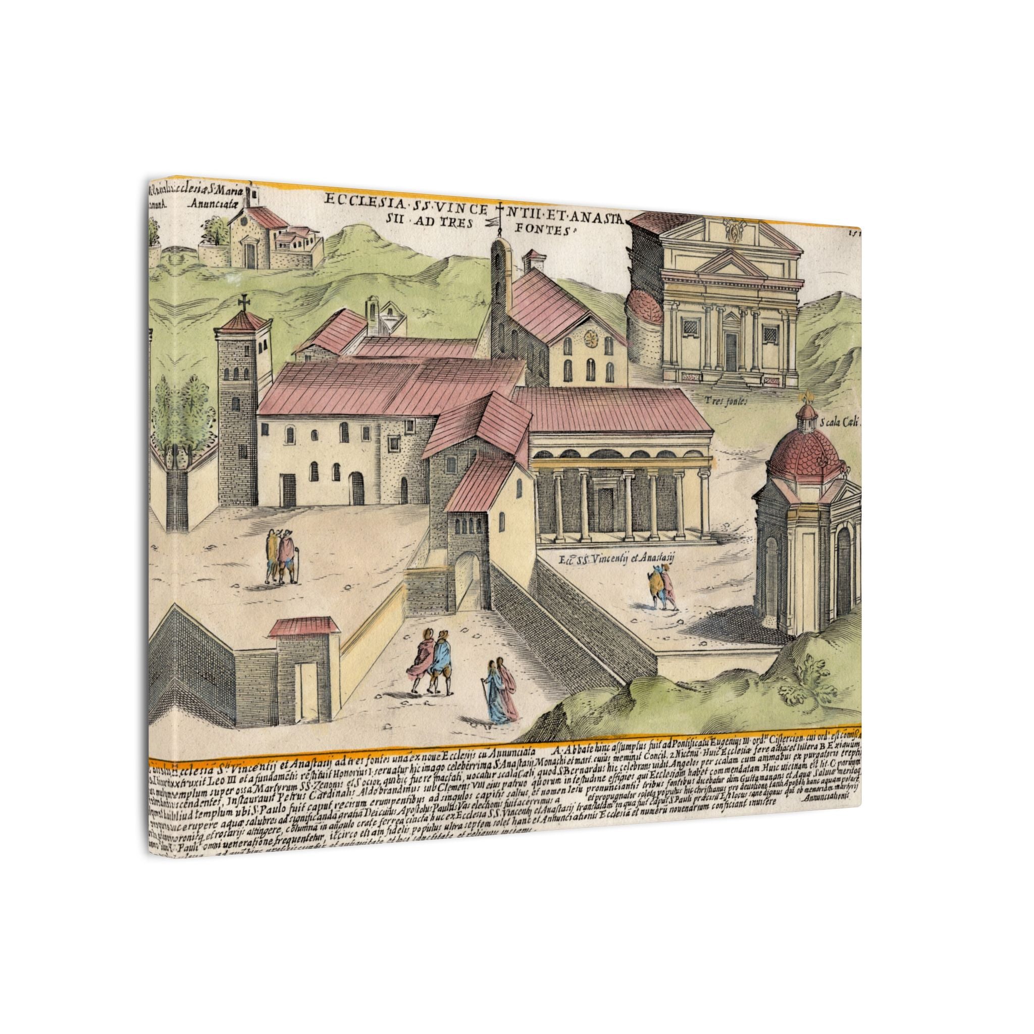 The Church of Saints Vincent and Anastasius at the Three Fountains Historic Canvas Wall Art