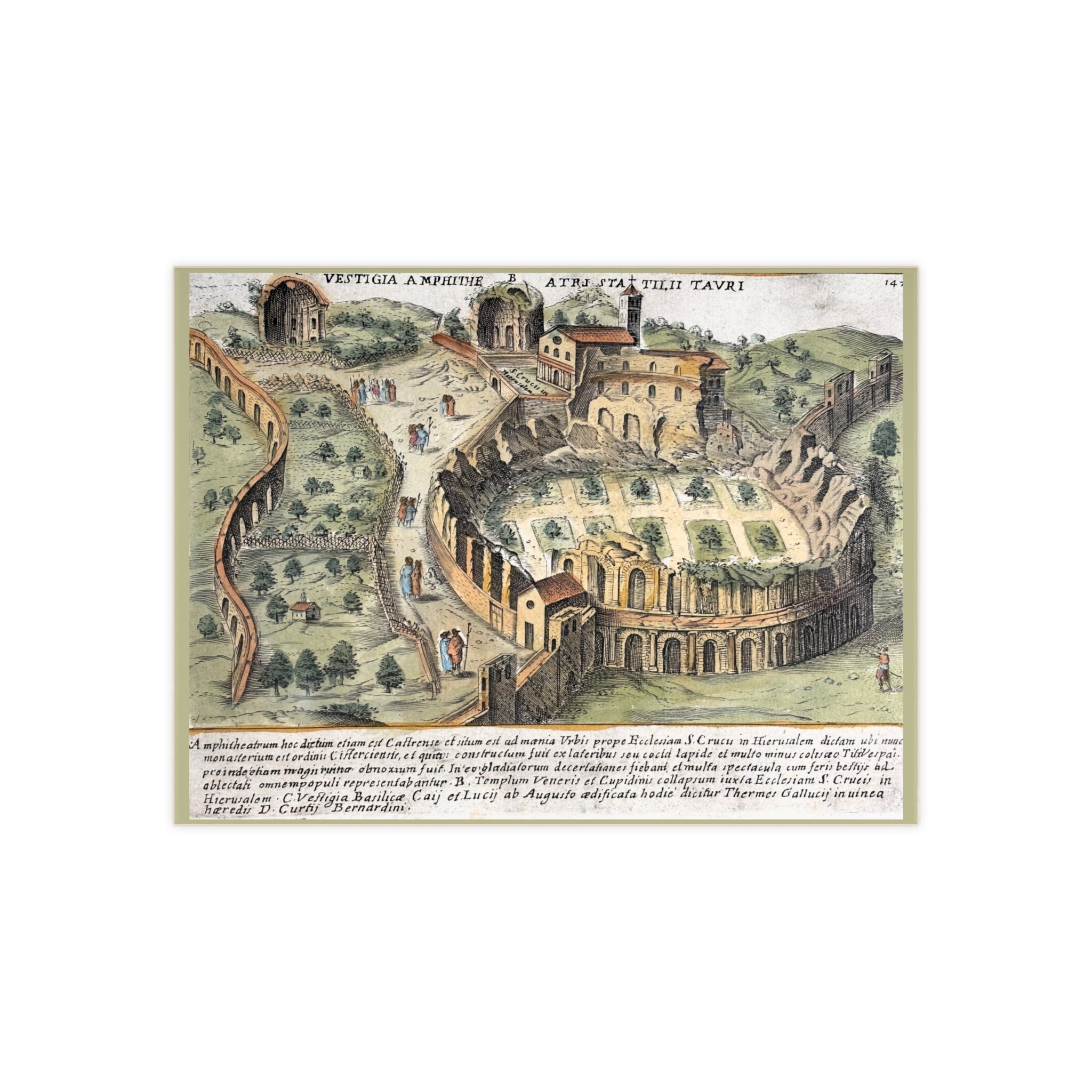 Ruins of Amphitheatrum Castrense in Rome Ceramic Art Tile