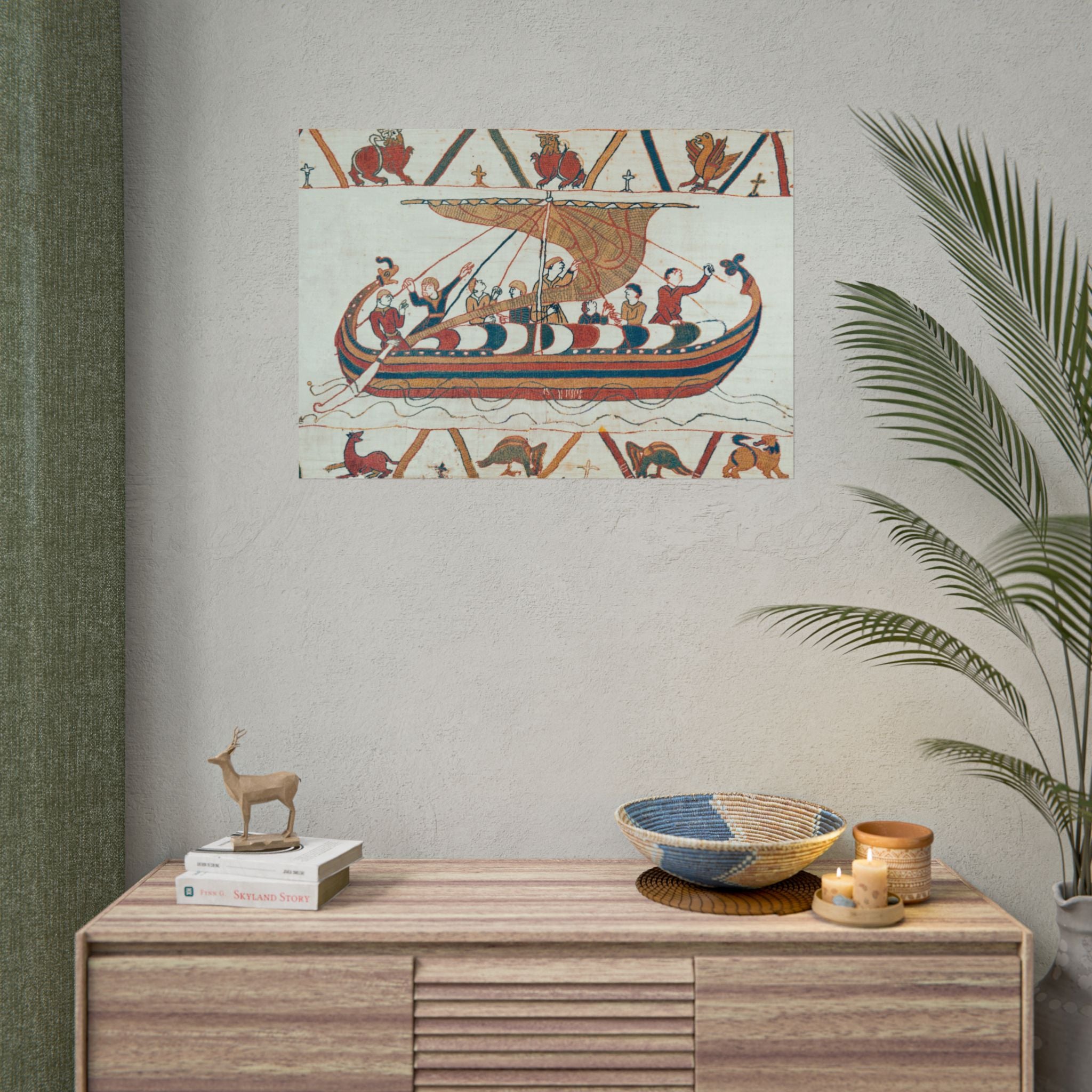 Bayeux Tapestry Norman Longship Rolled Poster | Nautical Historical Artwork