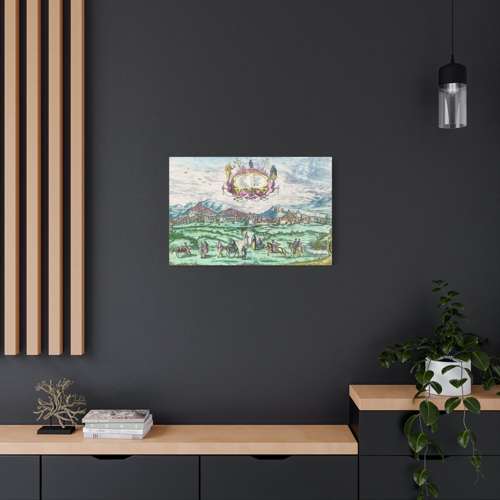 Granada Hand-Colored City View Matte Canvas