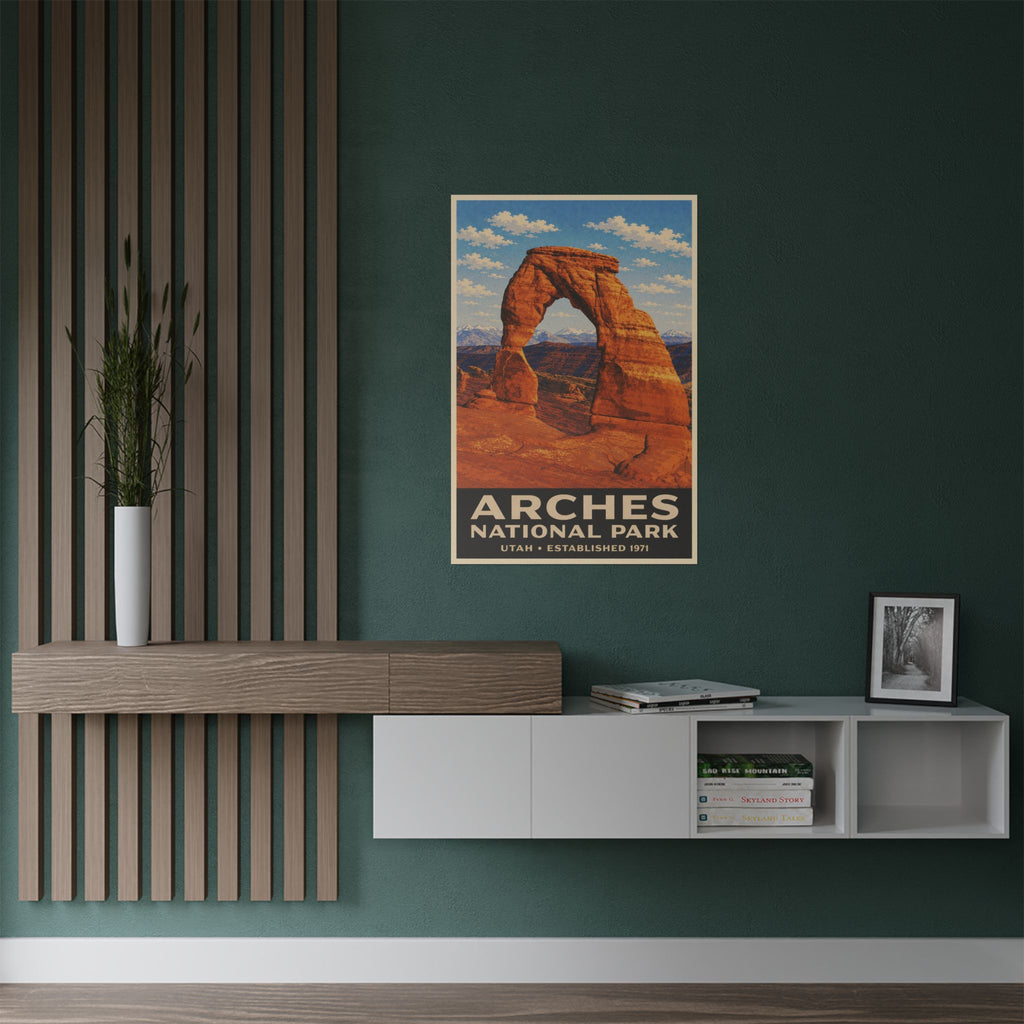 Arches National Park Satin Poster – Vintage Travel Wall Art (300gsm)