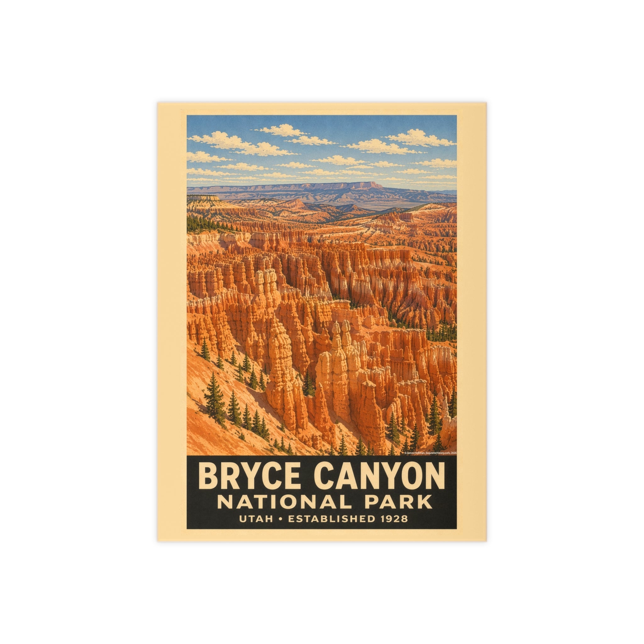 Bryce Canyon Ceramic Photo Tile — Vintage National Park Poster