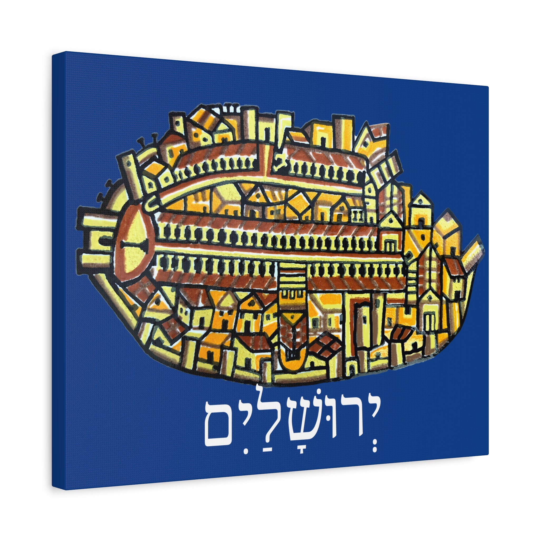 Jerusalem Madaba Map Stretched Canvas Art
