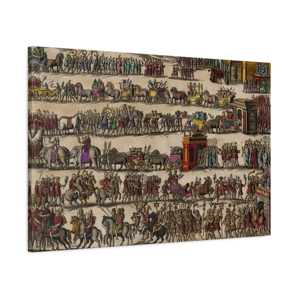 Roman Triumphal Procession Matte Stretched Canvas | Classical Antiquity Wall Art
