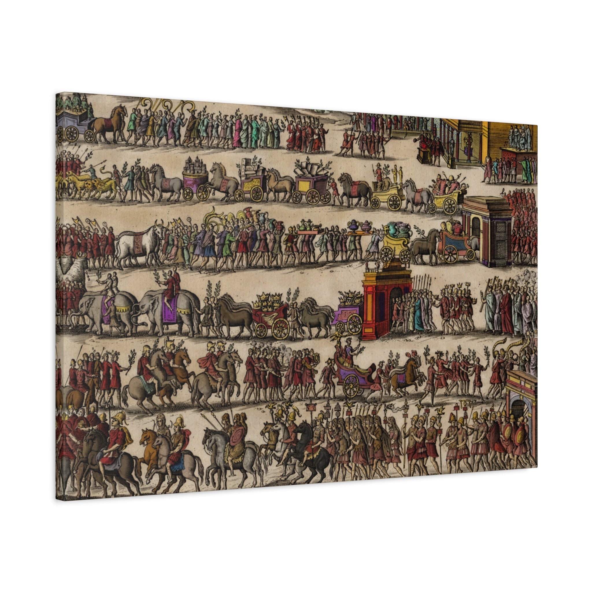 Roman Triumphal Procession Matte Stretched Canvas | Classical Antiquity Wall Art