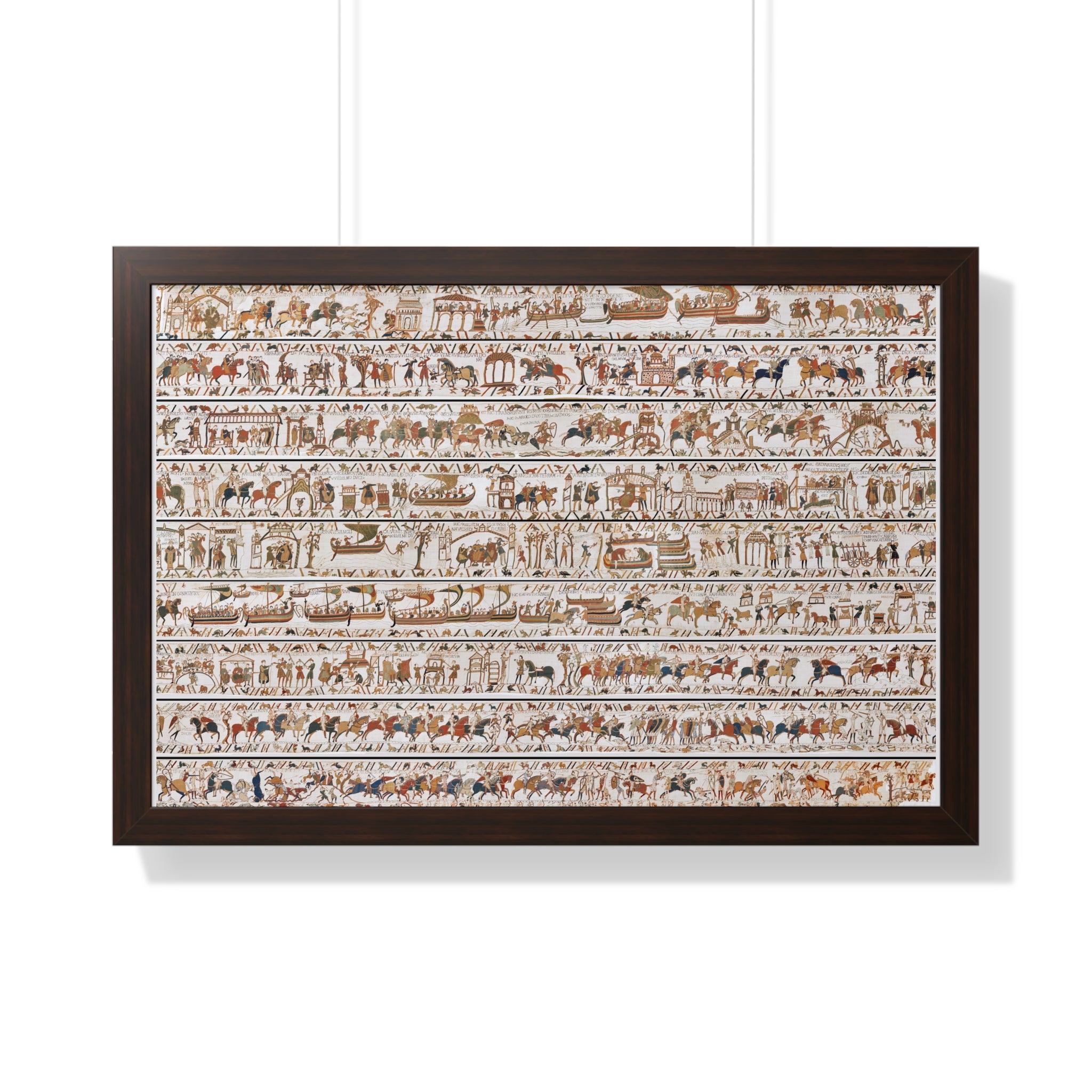 The Bayeux Tapestry (Complete Panorama) Framed Art Poster | Illustration of Norman Conquest Print