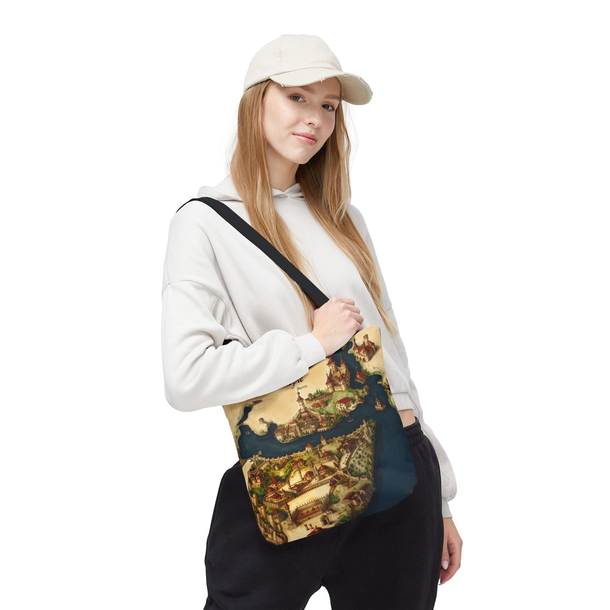 Constantinople Map Tote Bag — Vintage Cityscape All-Over Print
