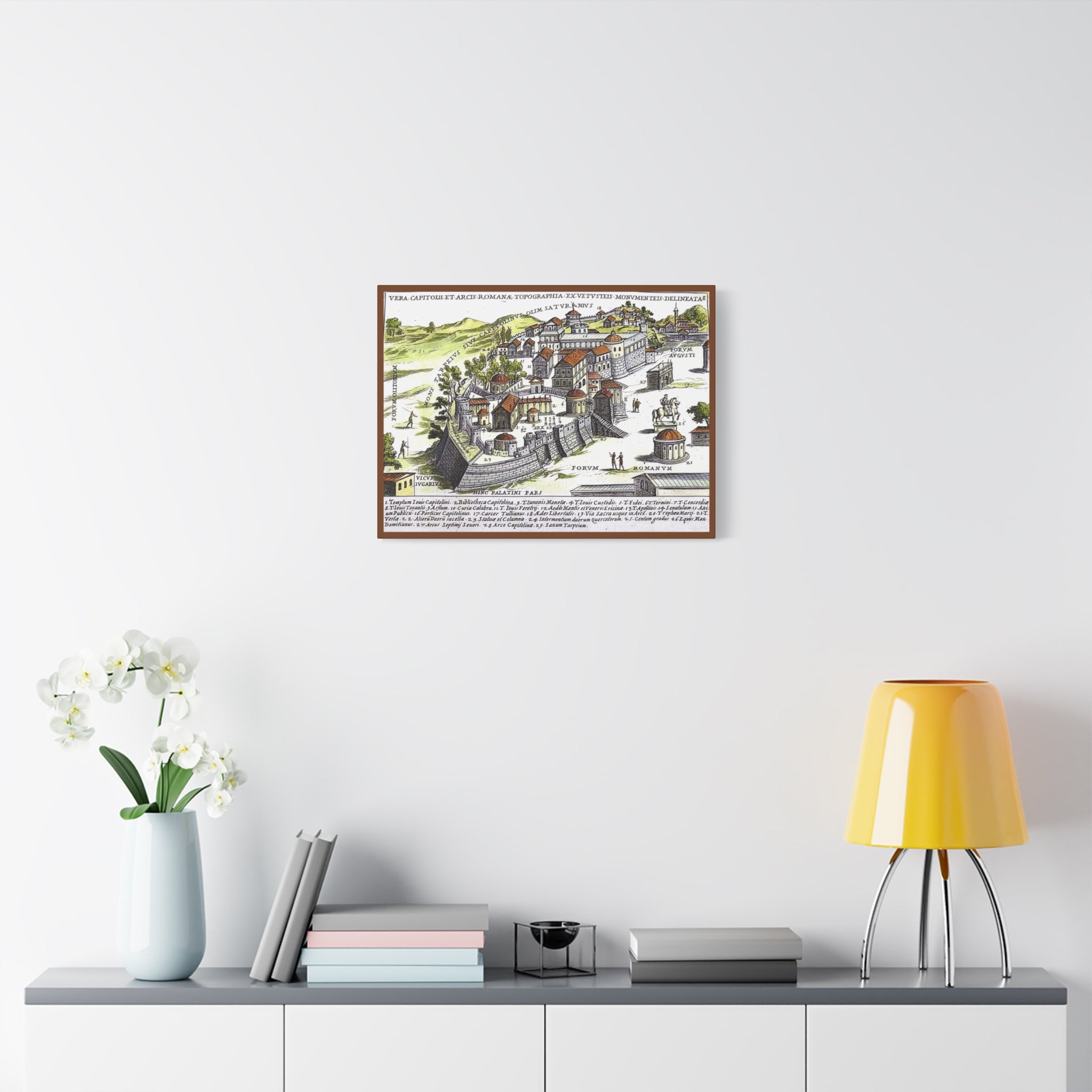 Capitoline Hill & Roman Forum, Ancient Rome Map Matte Canvas