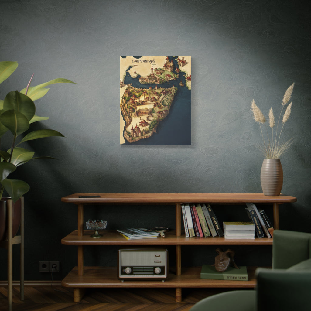 Constantinople Vintage Map Matte Canvas Print — Stretched 1.25"