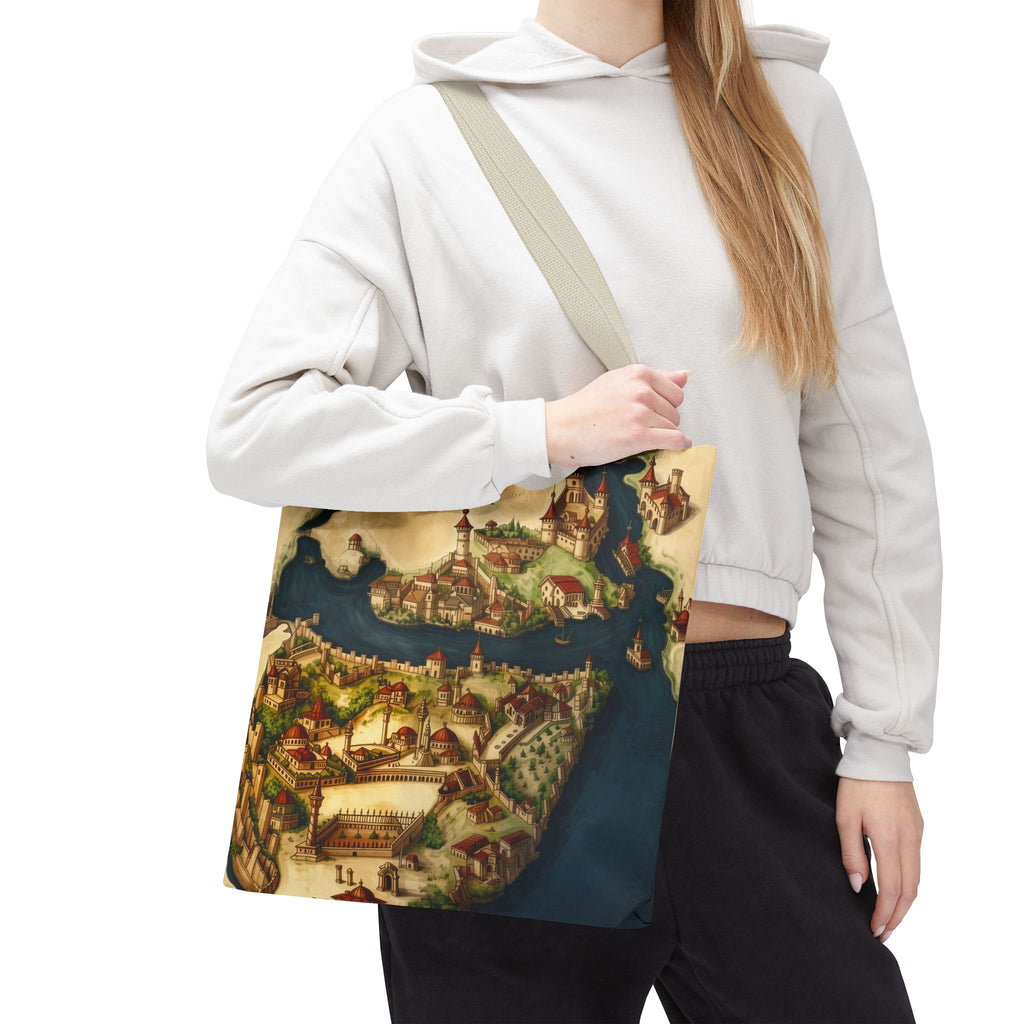 Constantinople Map Tote Bag — Vintage Cityscape All-Over Print