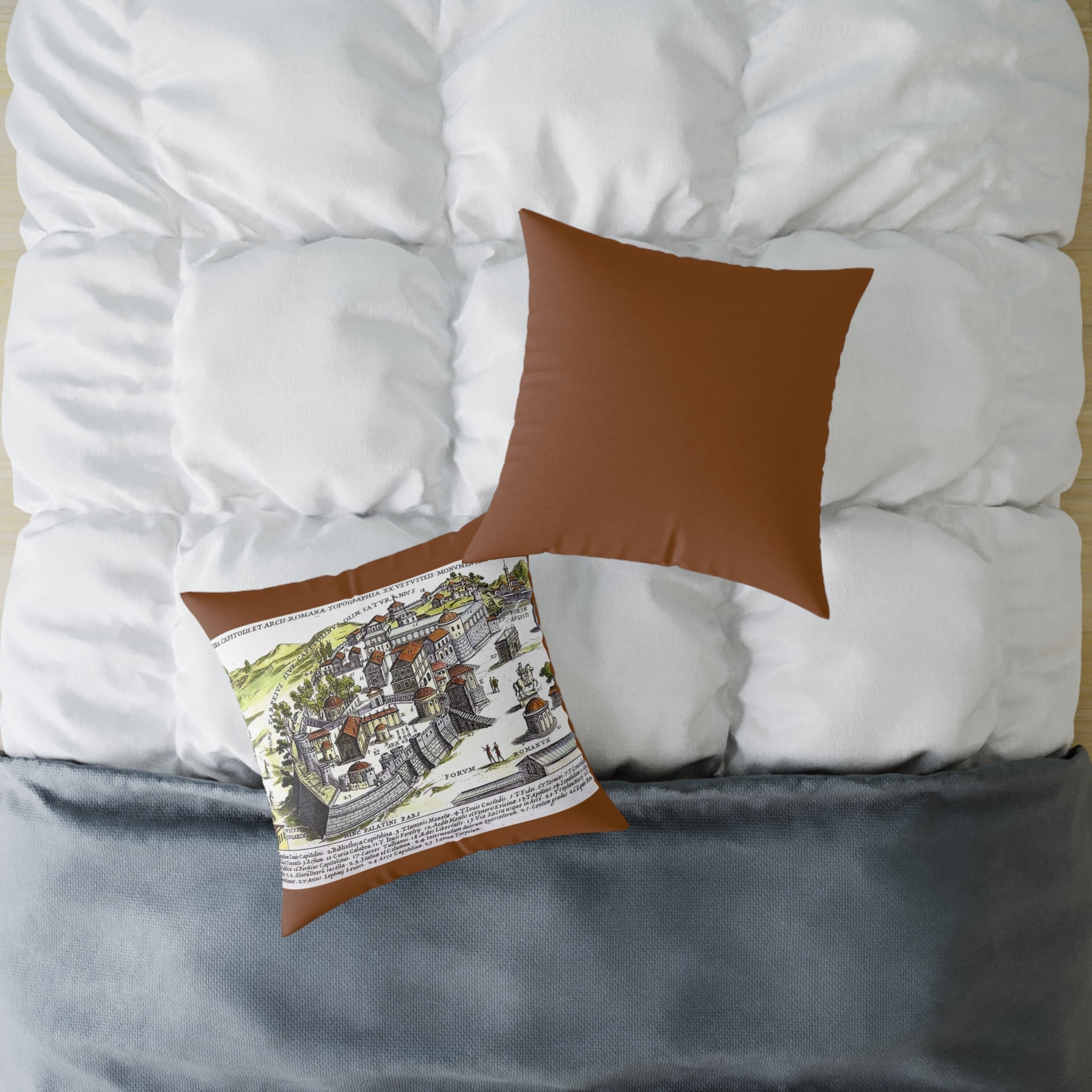 Capitoline Hill & Roman Forum, Ancient Rome Map Pillow | Ancient Rome Throw Pillow
