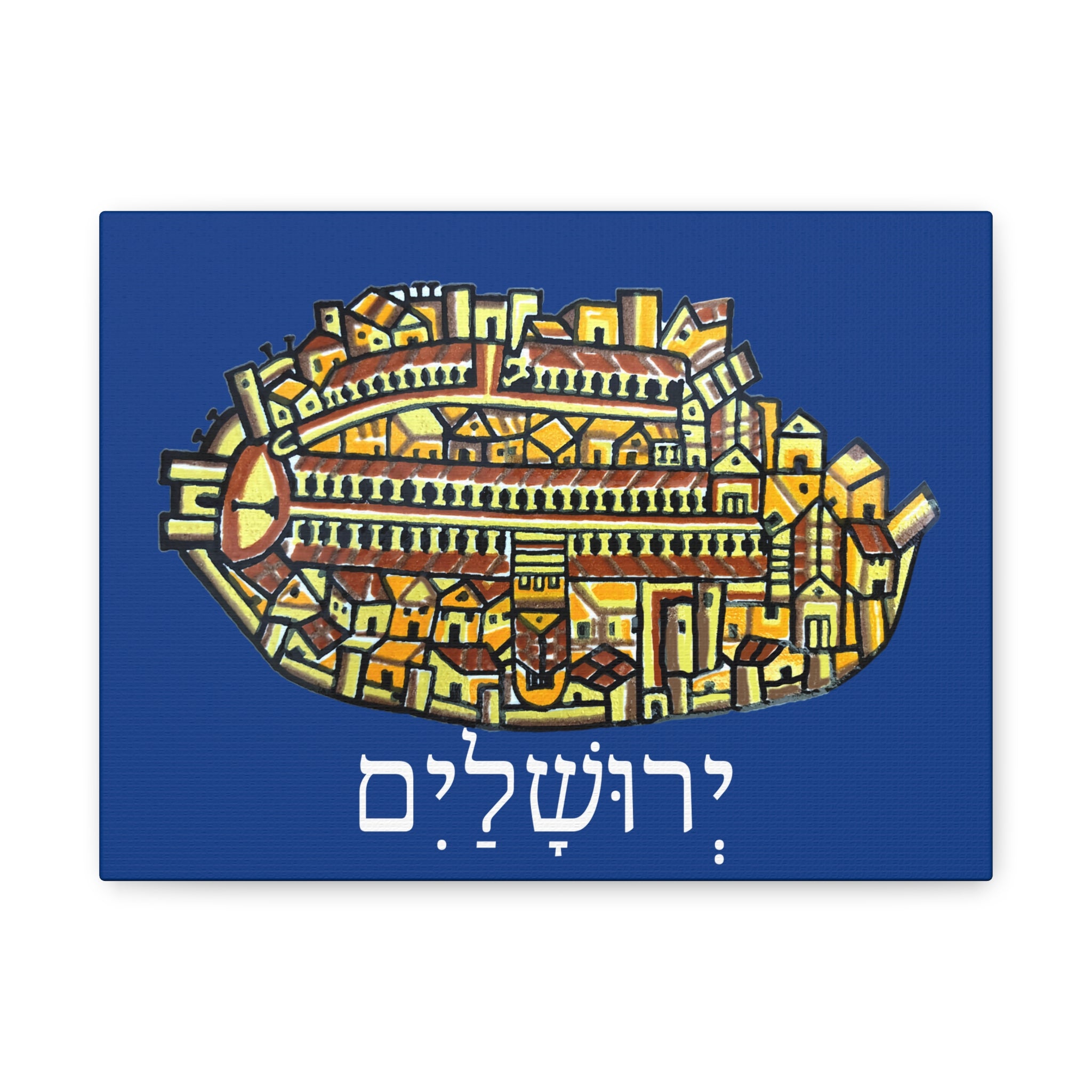 Jerusalem Madaba Map Stretched Canvas Art