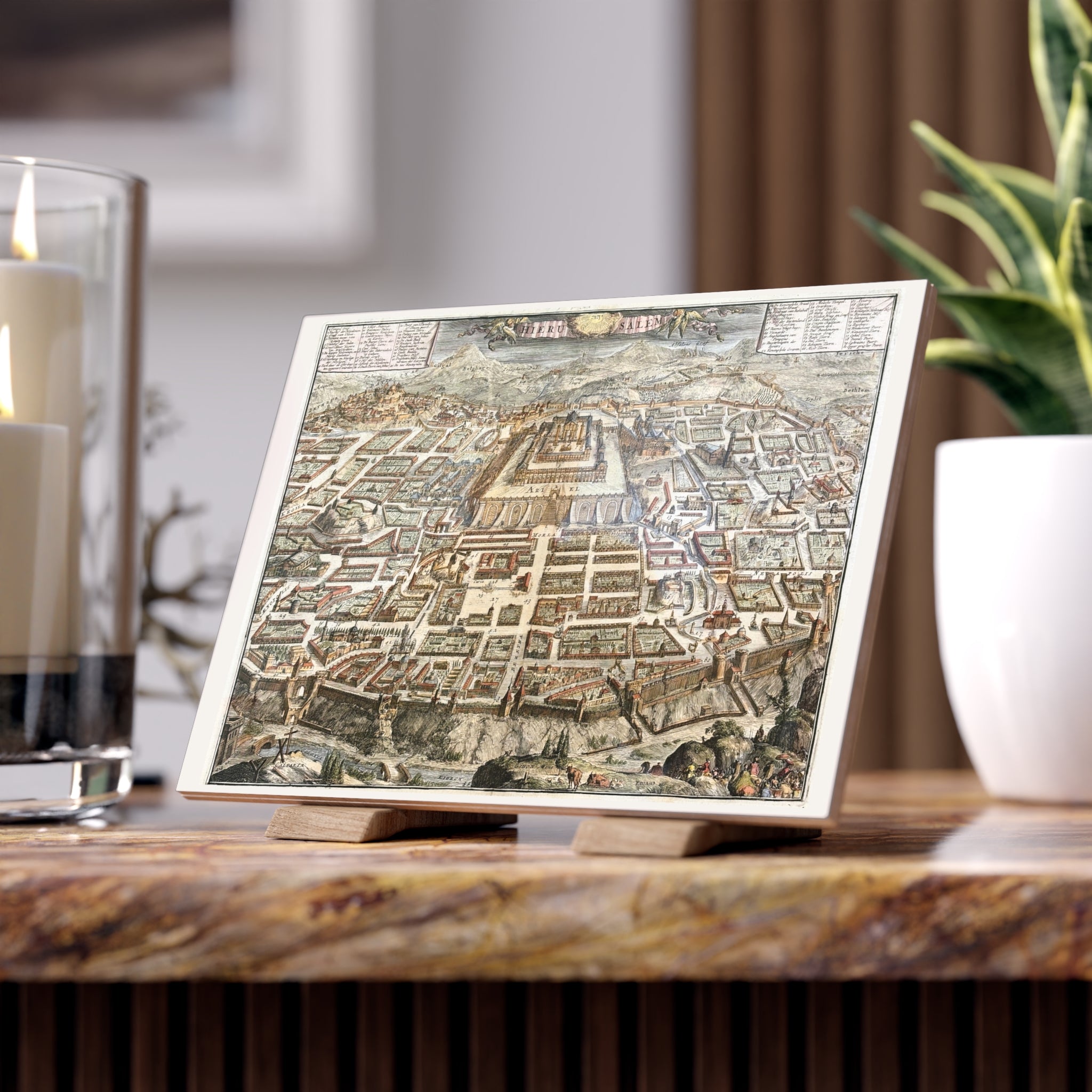 Ancient Jerusalem Historical Ceramic Tile