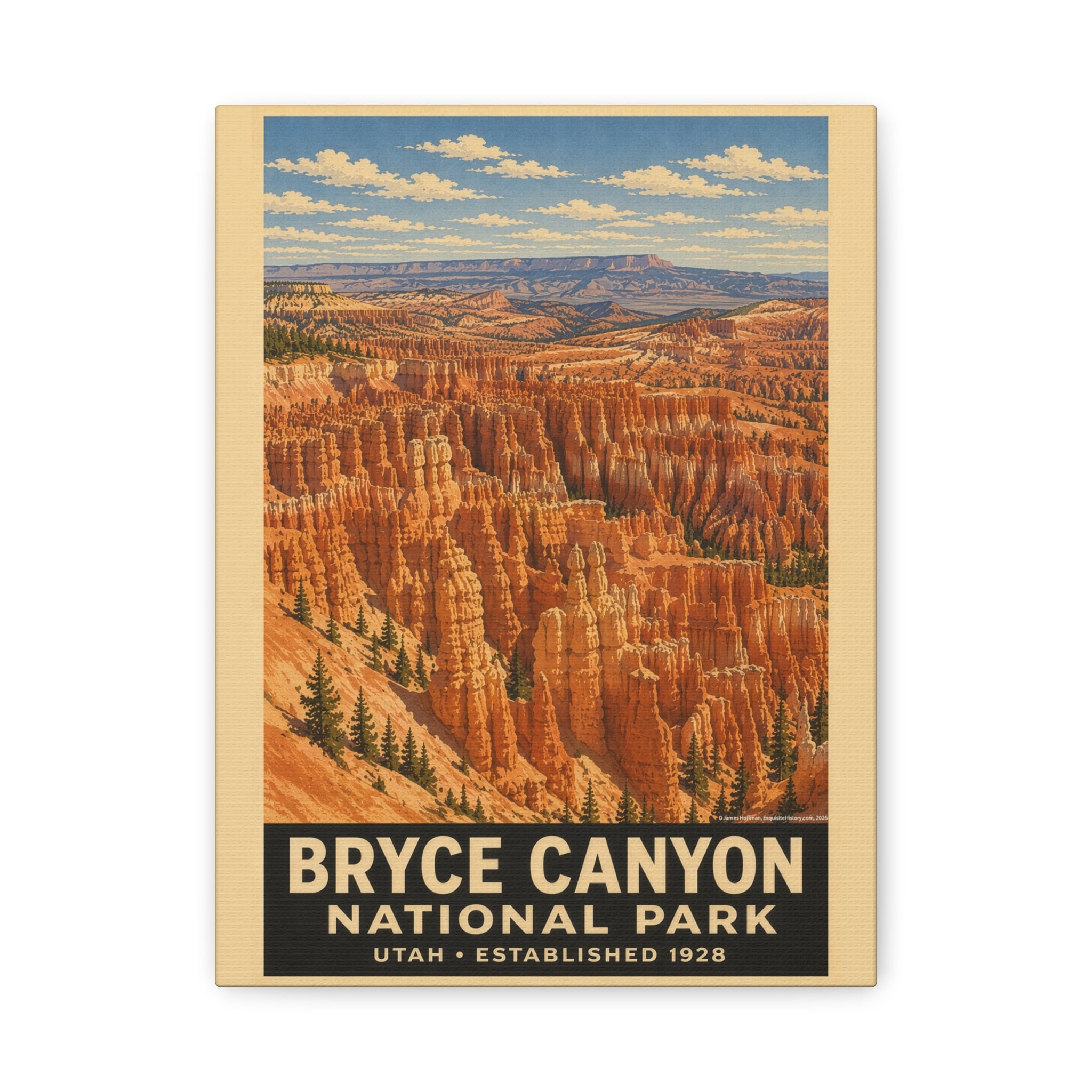Bryce Canyon National Park Vintage Travel Poster Canvas