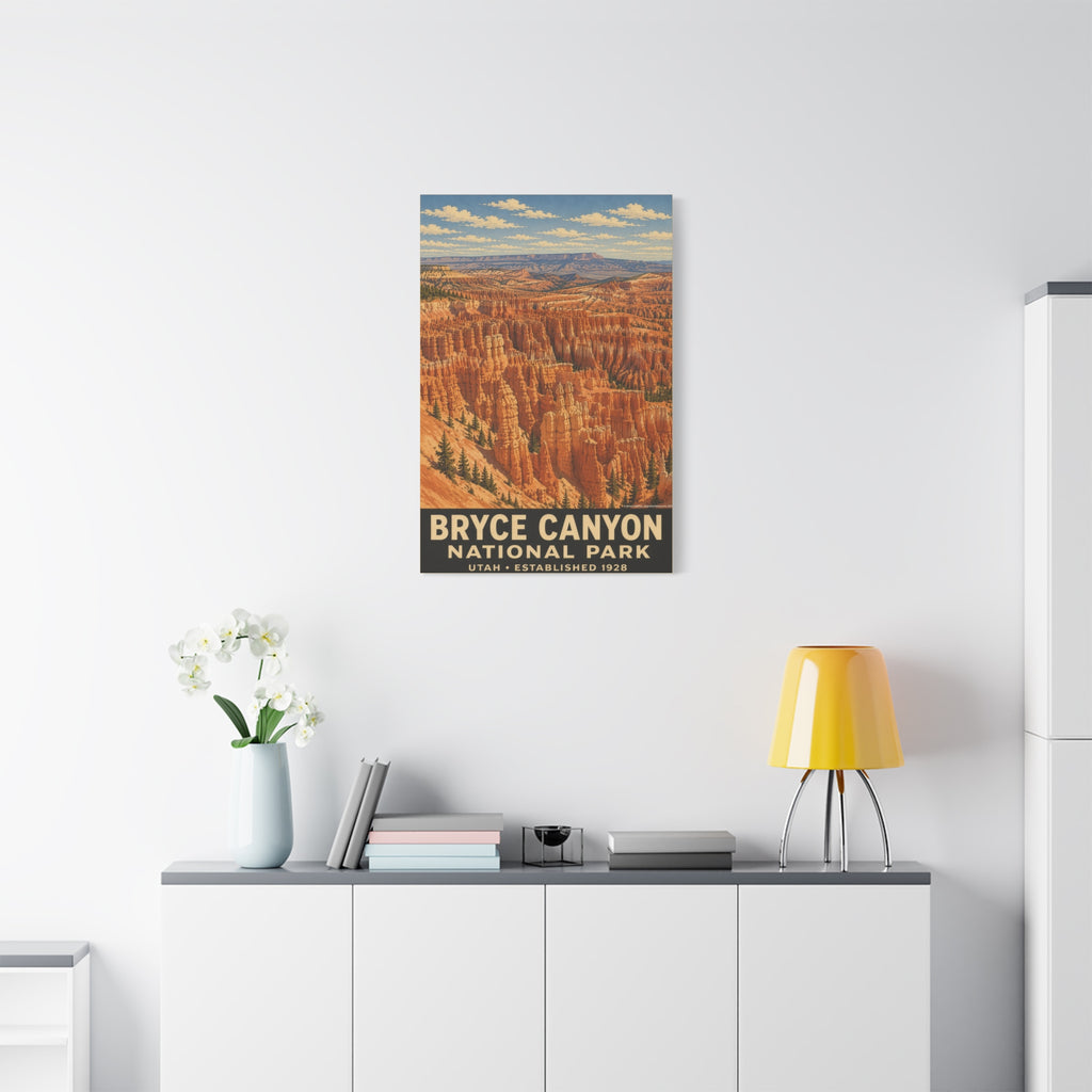 Bryce Canyon National Park Vintage Travel Poster Canvas