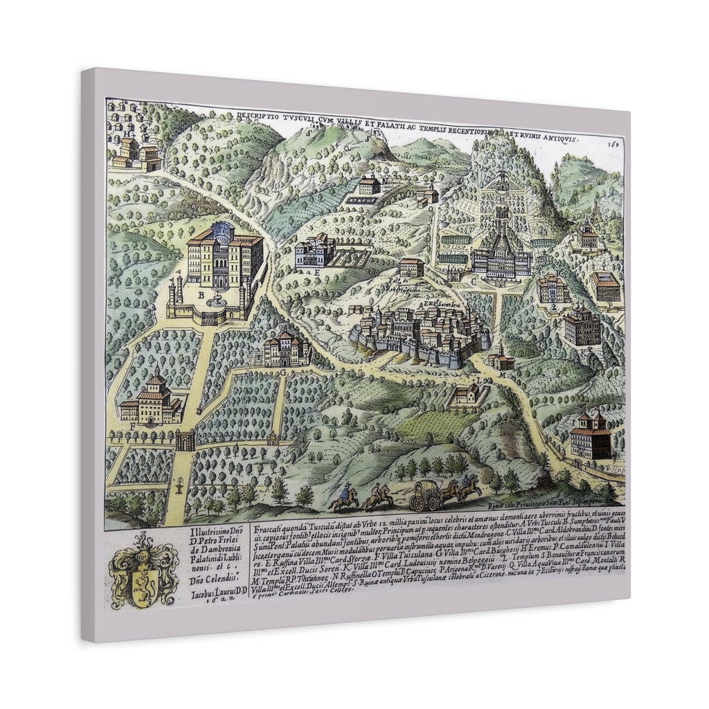 Tusculum Map Matte Canvas | Historic Italian Cartography