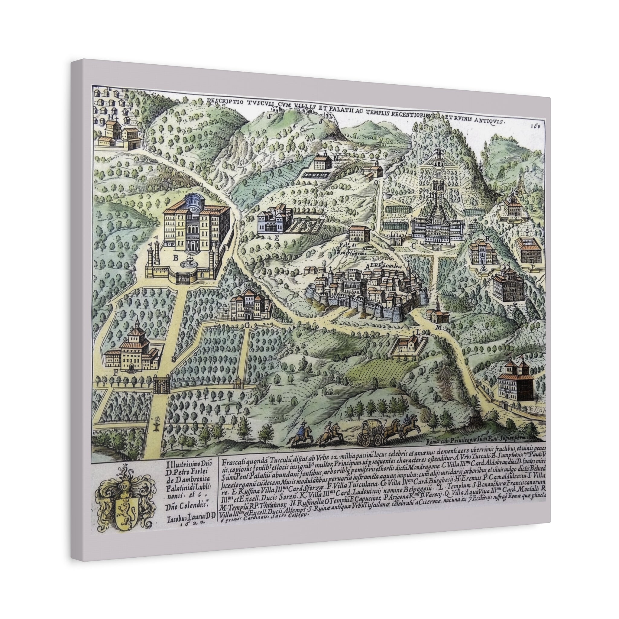 Tusculum Map Matte Canvas | Historic Italian Cartography