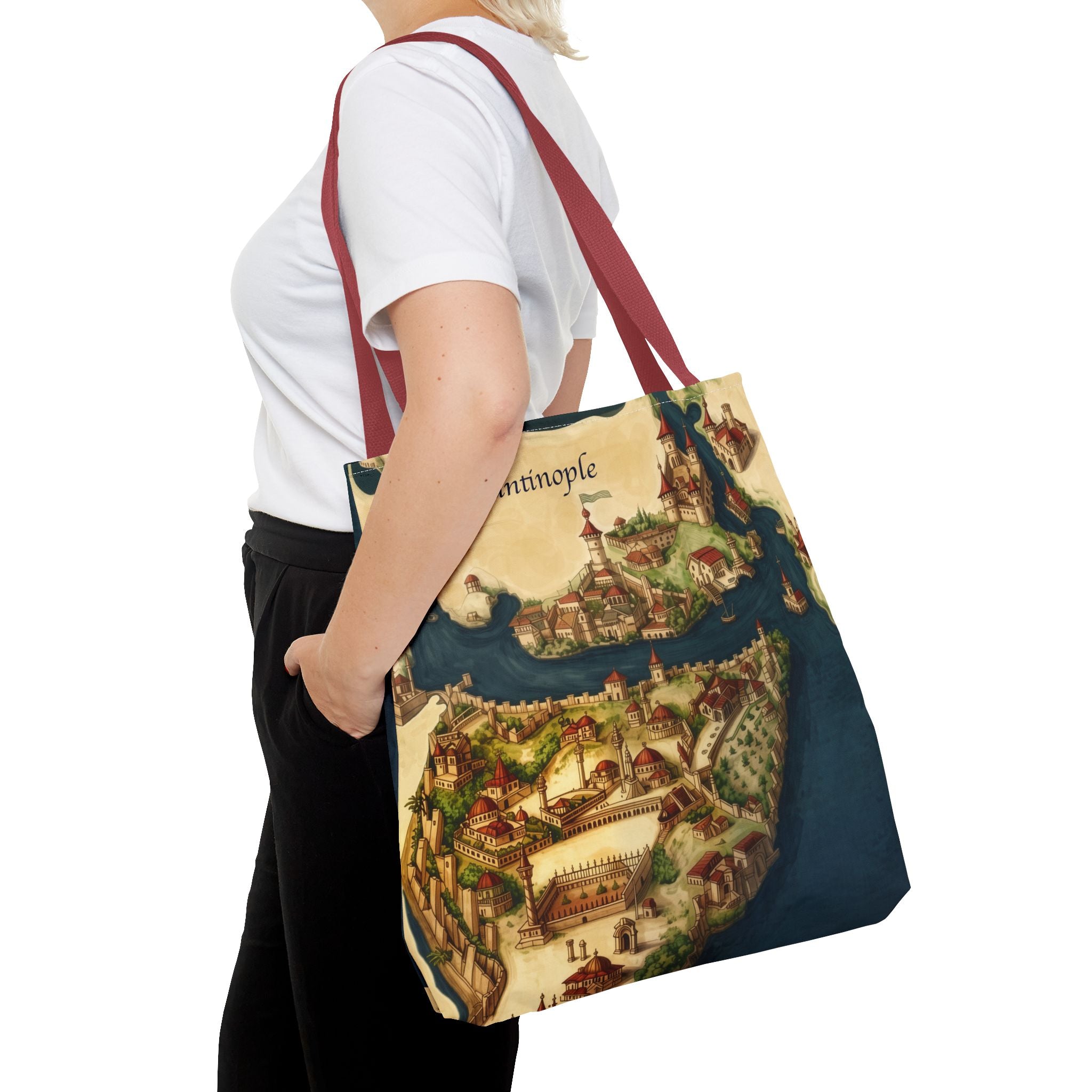 Constantinople Map Tote Bag — Vintage Cityscape All-Over Print
