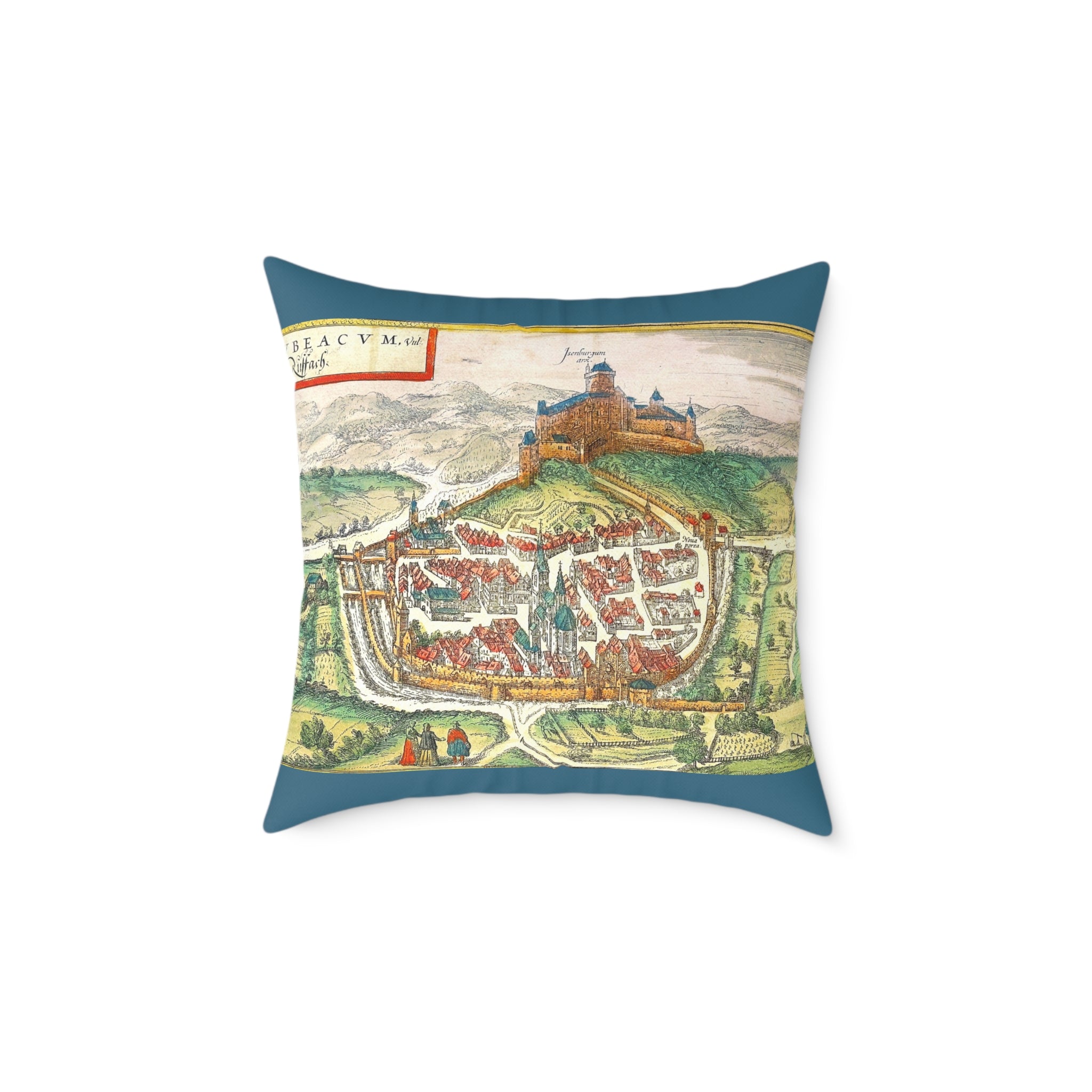 Rouffach Alsace Vintage Cityprint Pillow