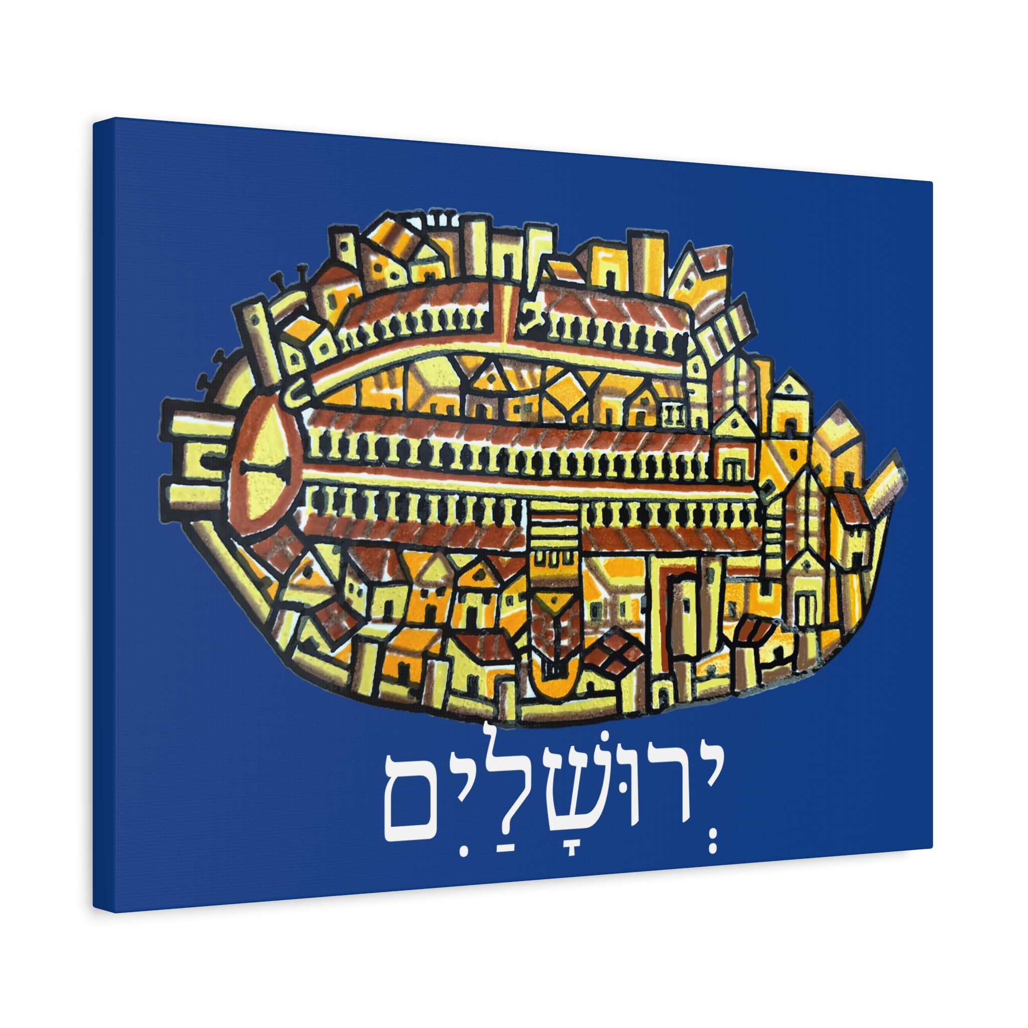 Jerusalem Madaba Map Stretched Canvas Art
