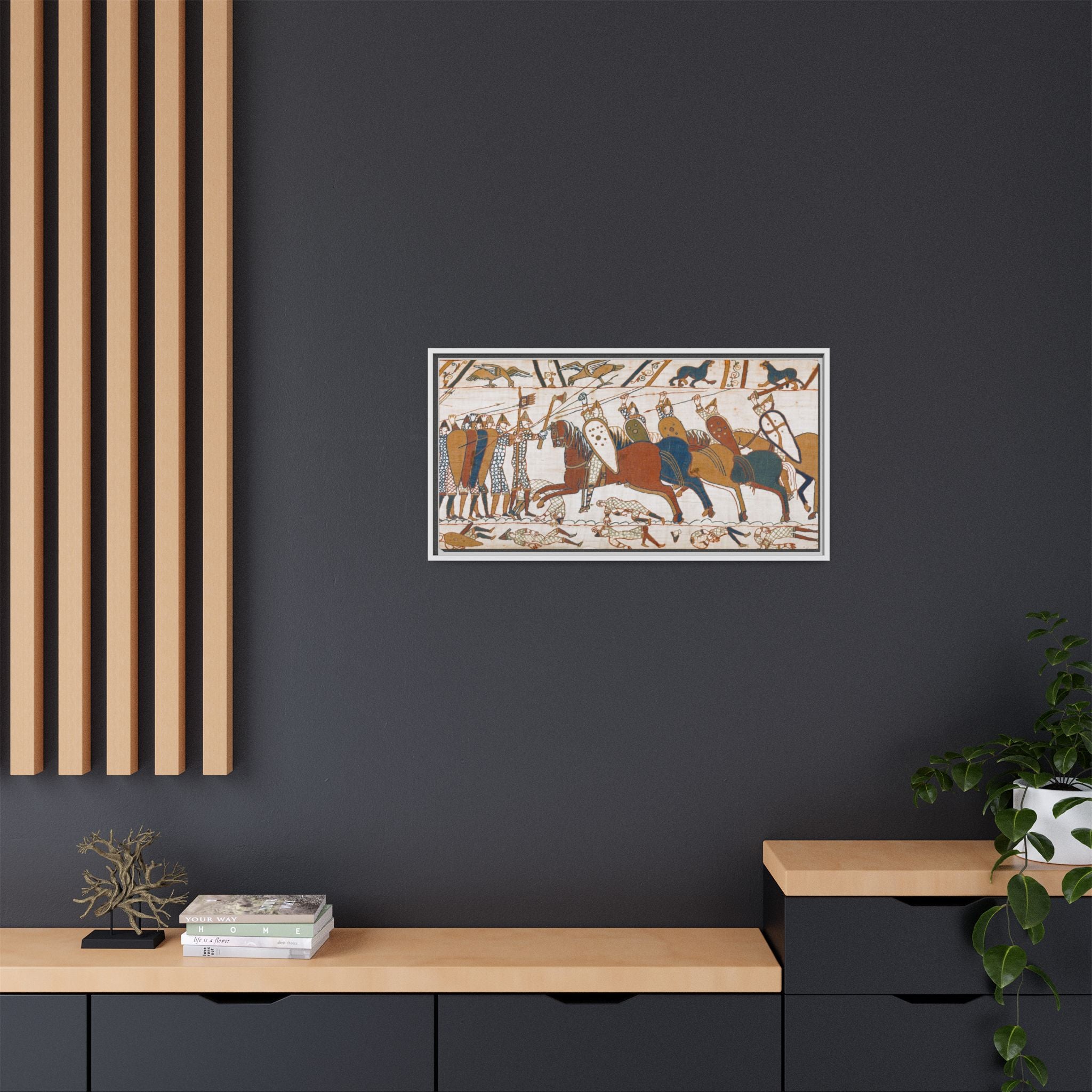 Bayeux Tapestry Battle of Hastings Framed Canvas