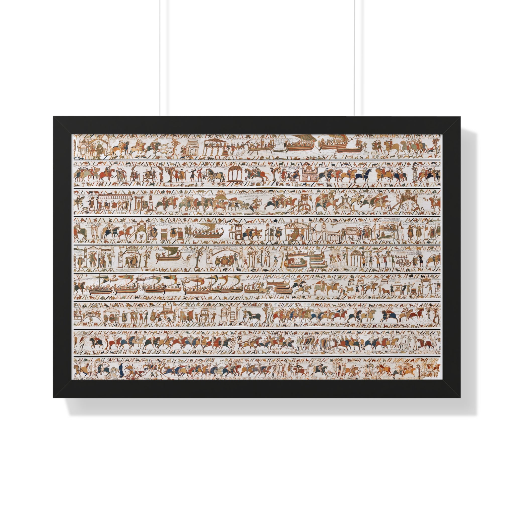 The Bayeux Tapestry (Complete Panorama) Framed Art Poster | Illustration of Norman Conquest Print