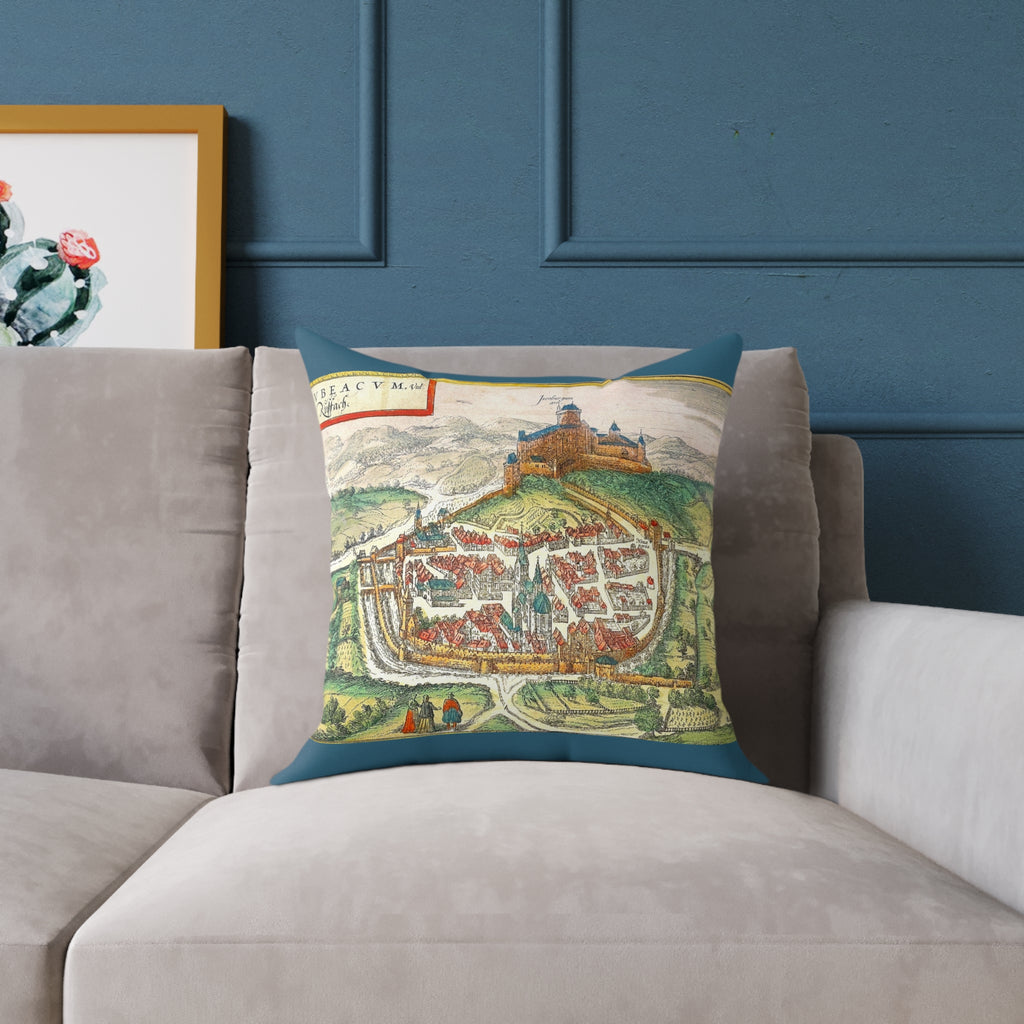 Rouffach Alsace Vintage Cityprint Pillow